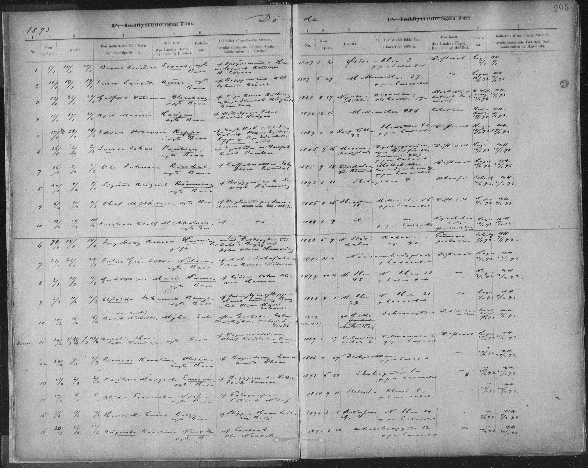 Ministerialprotokoller, klokkerbøker og fødselsregistre - Sør-Trøndelag, SAT/A-1456/603/L0163: Parish register (official) no. 603A02, 1879-1895, p. 295
