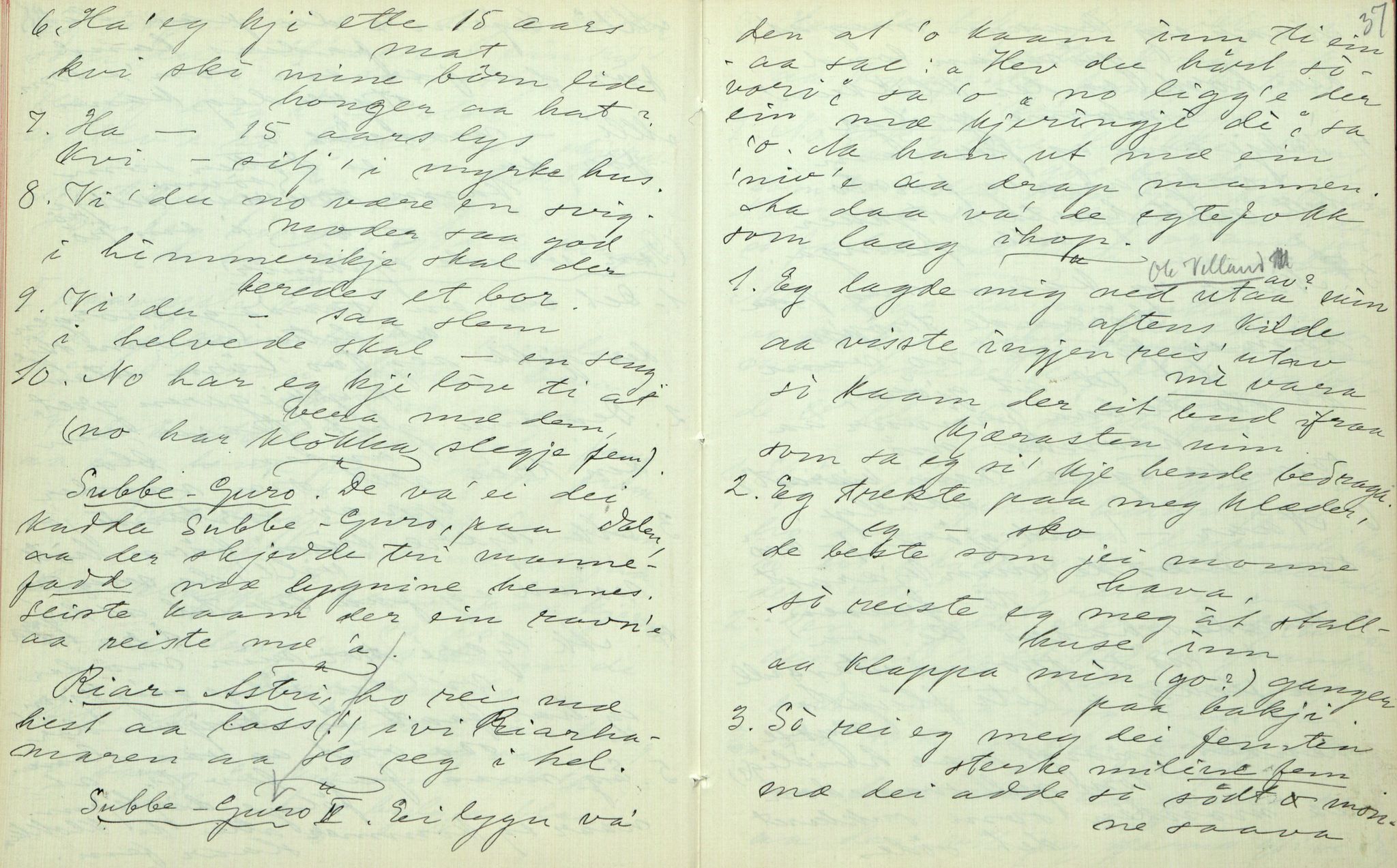 Rikard Berge, TEMU/TGM-A-1003/F/L0006/0025: 201-250 / 225 Mo. Ymse uppskrifter nedskrivne av Rikard Berge, 1911, p. 36-37
