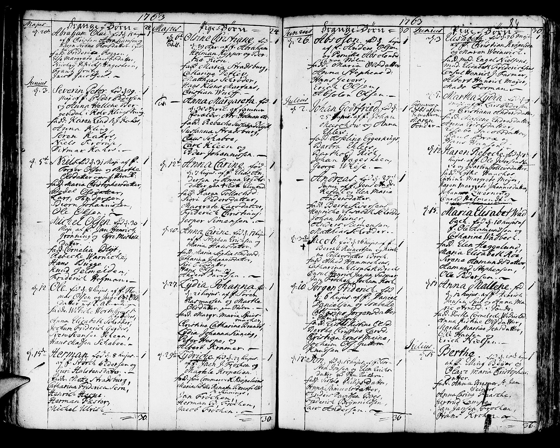 Korskirken sokneprestembete, SAB/A-76101/H/Haa/L0005: Parish register (official) no. A 5, 1751-1789, p. 84