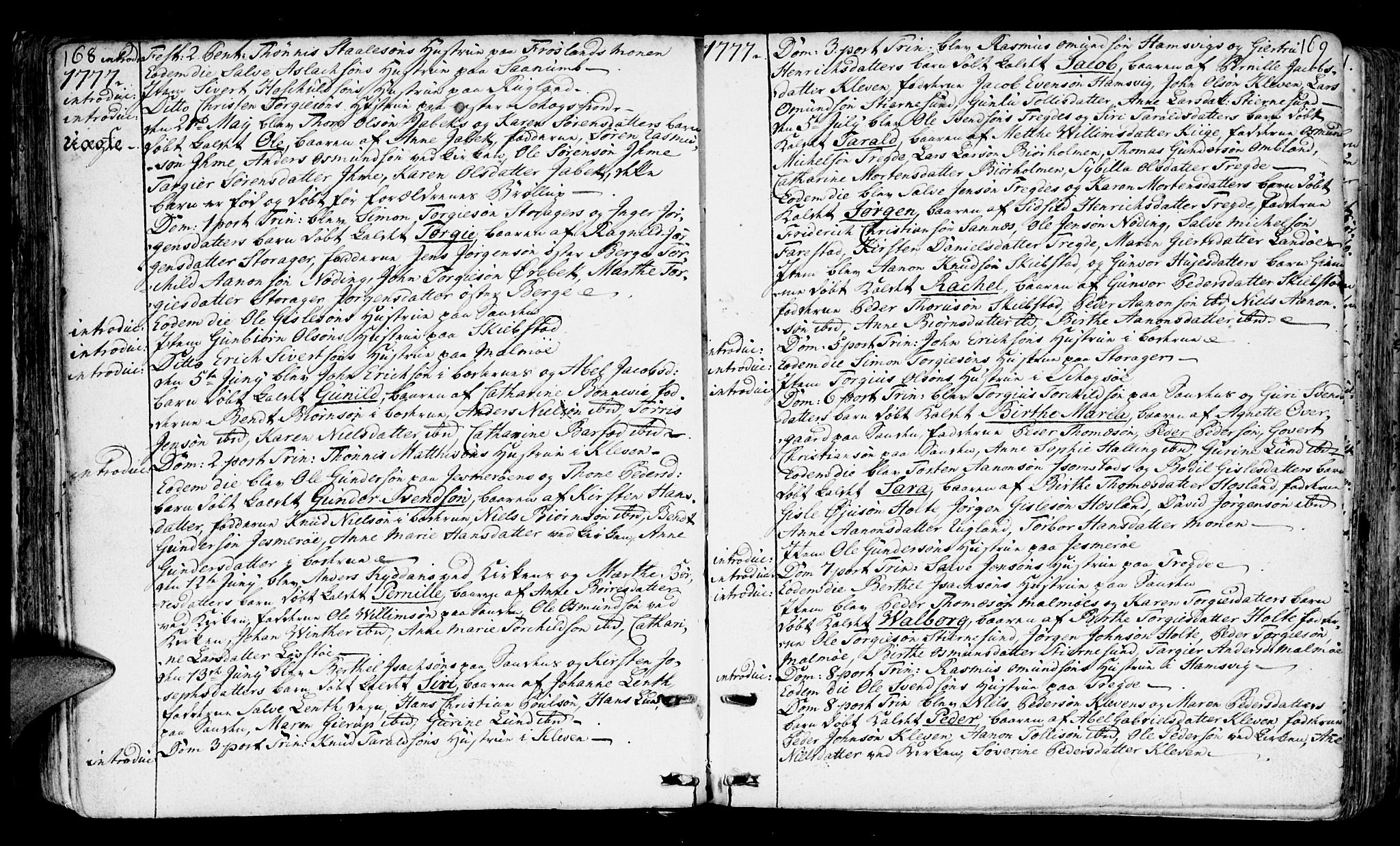 Mandal sokneprestkontor, AV/SAK-1111-0030/F/Fa/Faa/L0003: Parish register (official) no. A 3, 1748-1794, p. 168-169