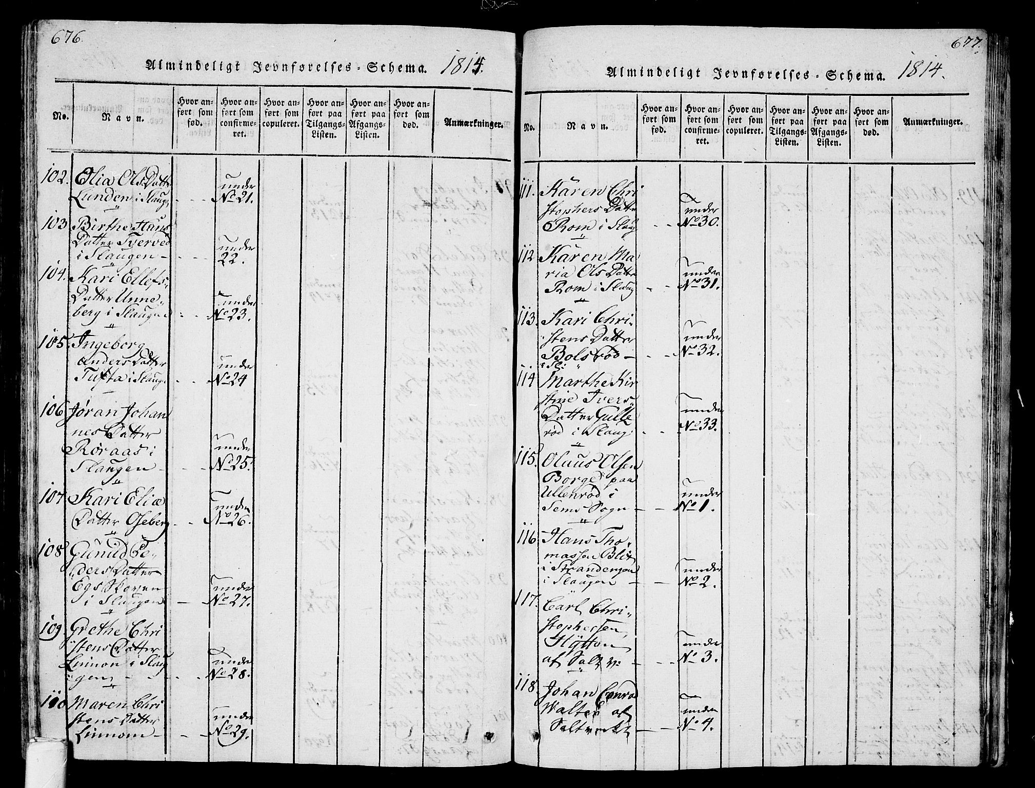 Sem kirkebøker, AV/SAKO-A-5/G/Ga/L0001: Parish register (copy) no. I 1, 1814-1825, p. 676-677