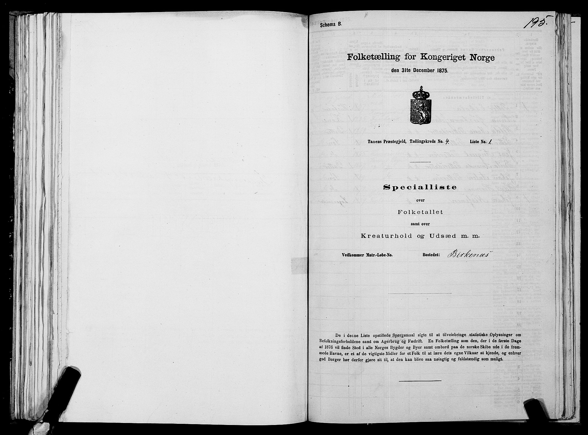 SATØ, 1875 census for 2025P Tana, 1875, p. 1195