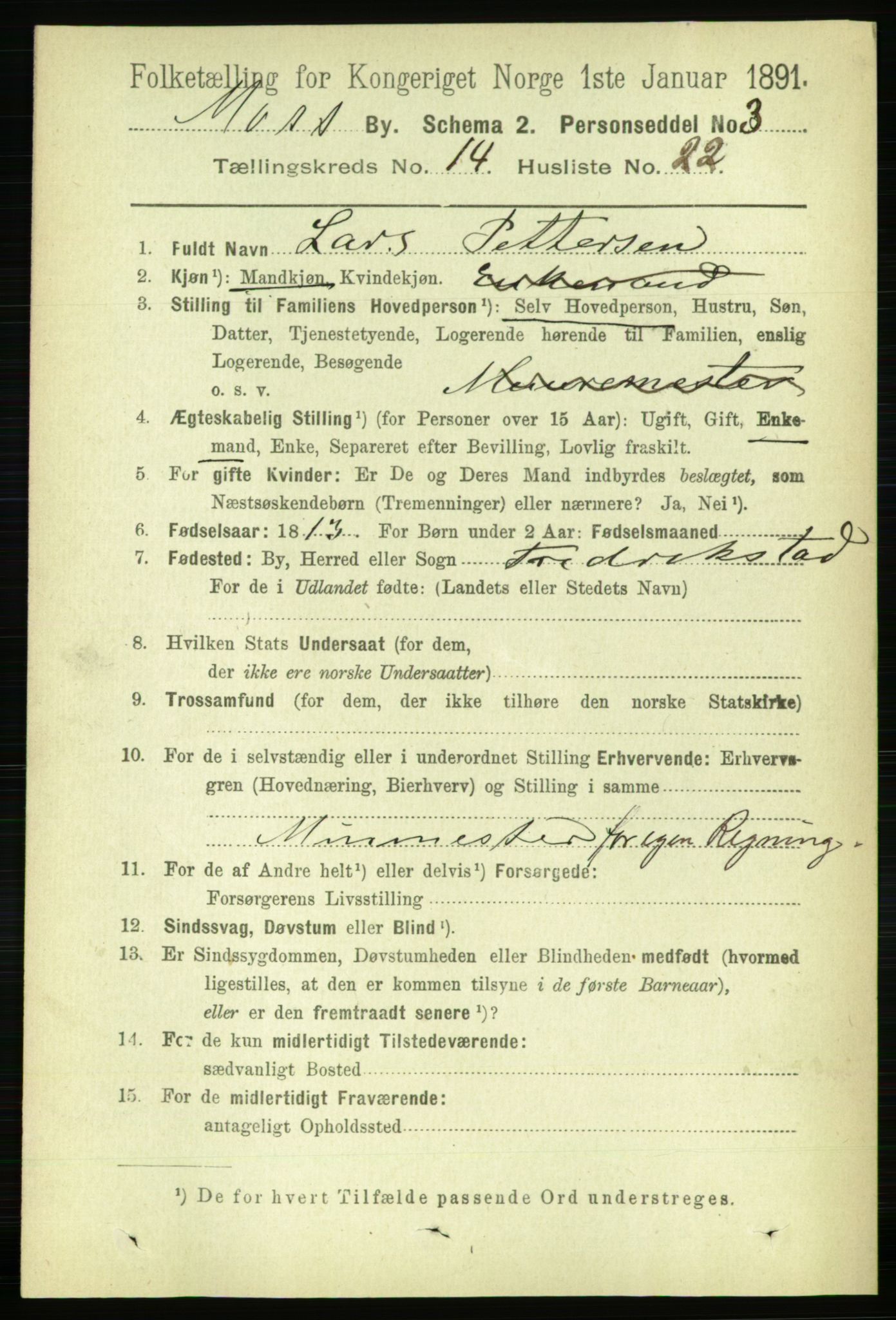 RA, 1891 census for 0104 Moss, 1891, p. 7204