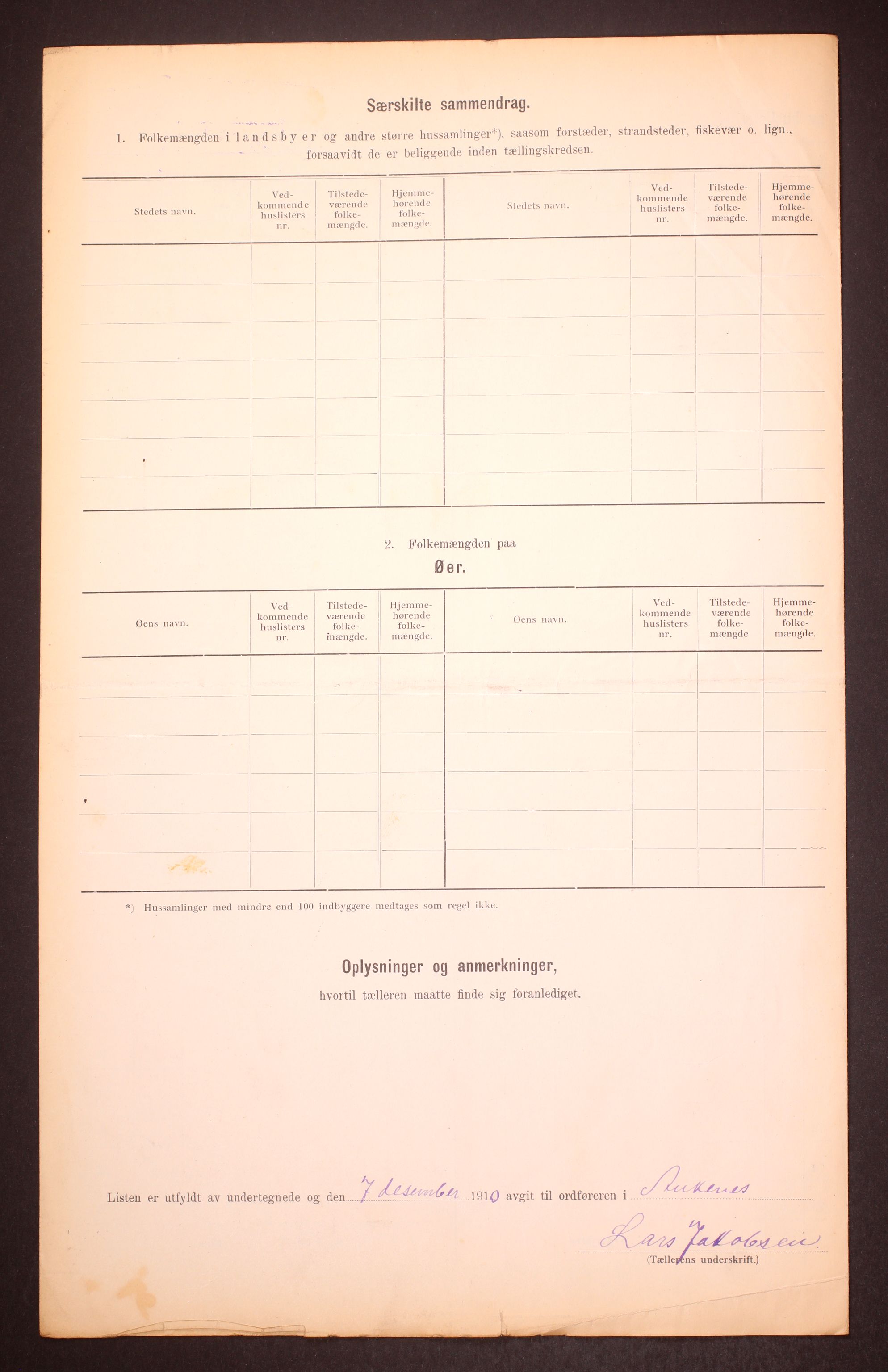 RA, 1910 census for Ankenes, 1910, p. 45