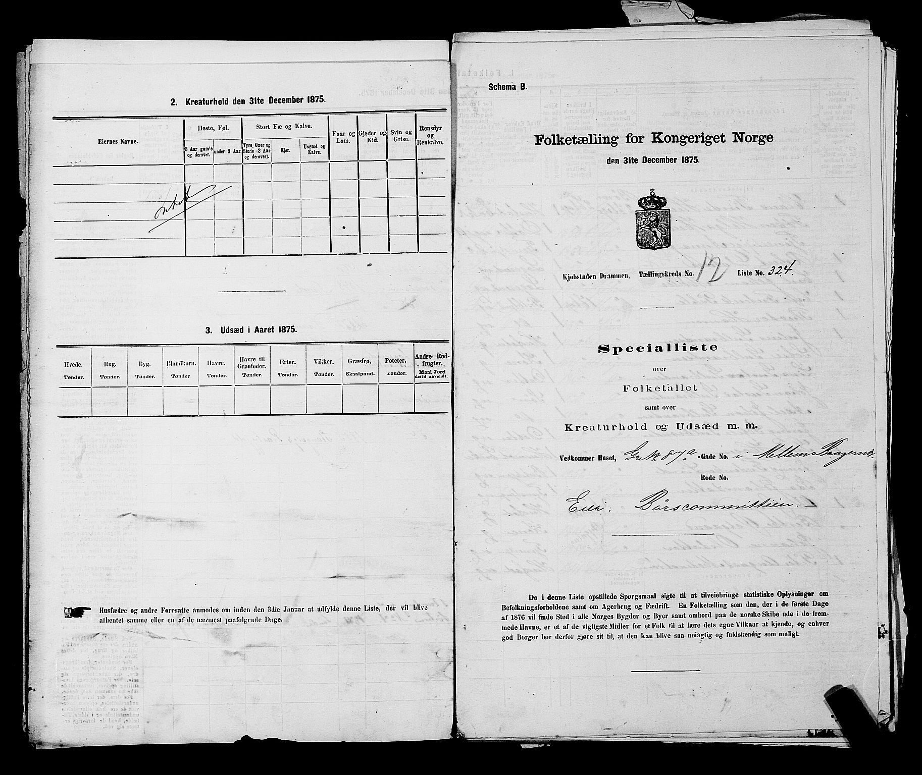 SAKO, 1875 census for 0602 Drammen, 1875, p. 1311