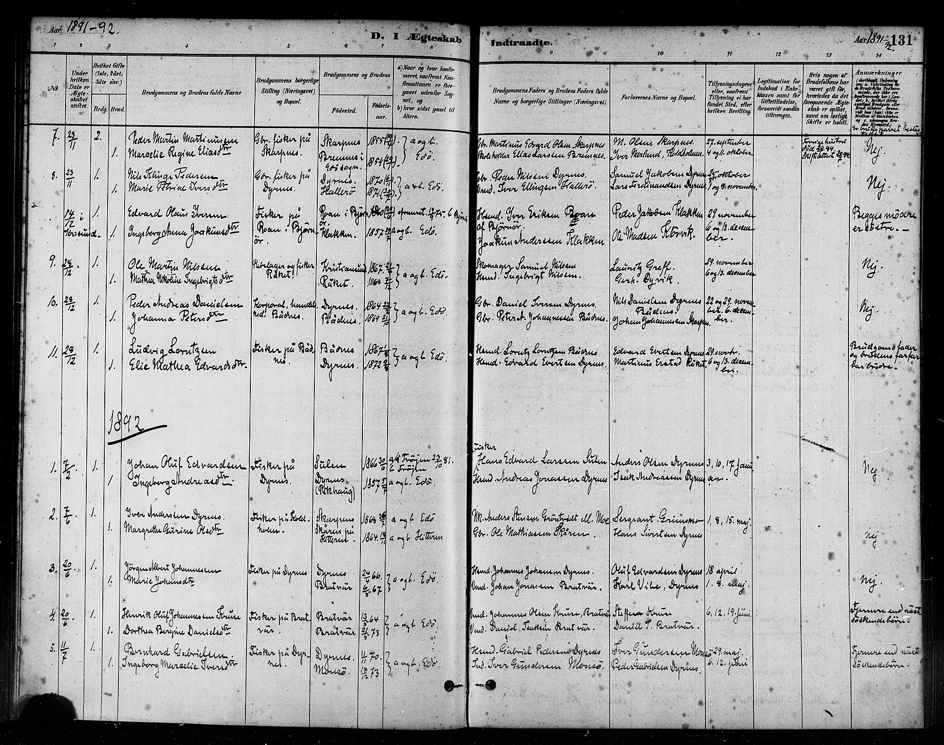 Ministerialprotokoller, klokkerbøker og fødselsregistre - Møre og Romsdal, AV/SAT-A-1454/582/L0947: Parish register (official) no. 582A01, 1880-1900, p. 131