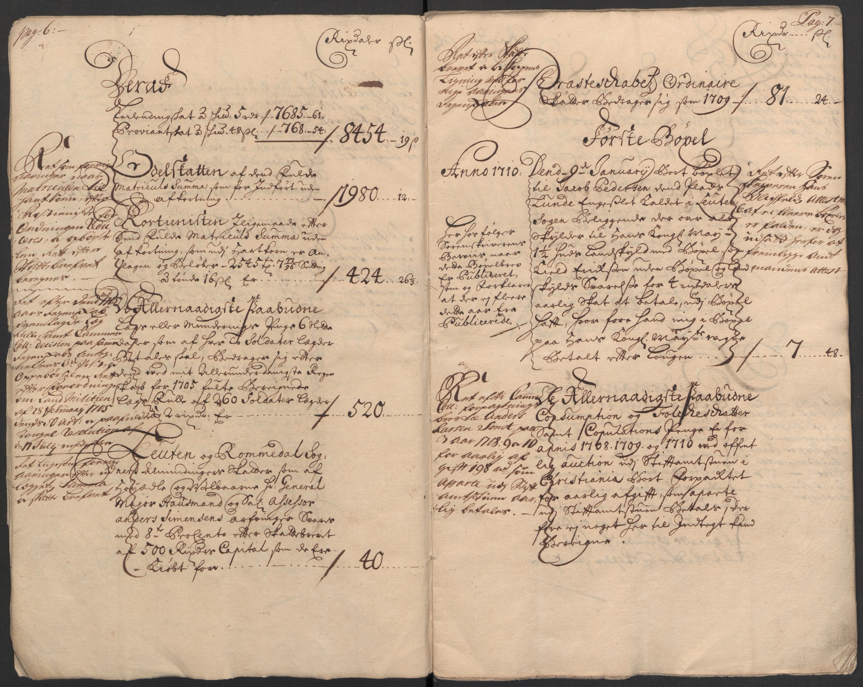 Rentekammeret inntil 1814, Reviderte regnskaper, Fogderegnskap, AV/RA-EA-4092/R16/L1046: Fogderegnskap Hedmark, 1710, p. 7