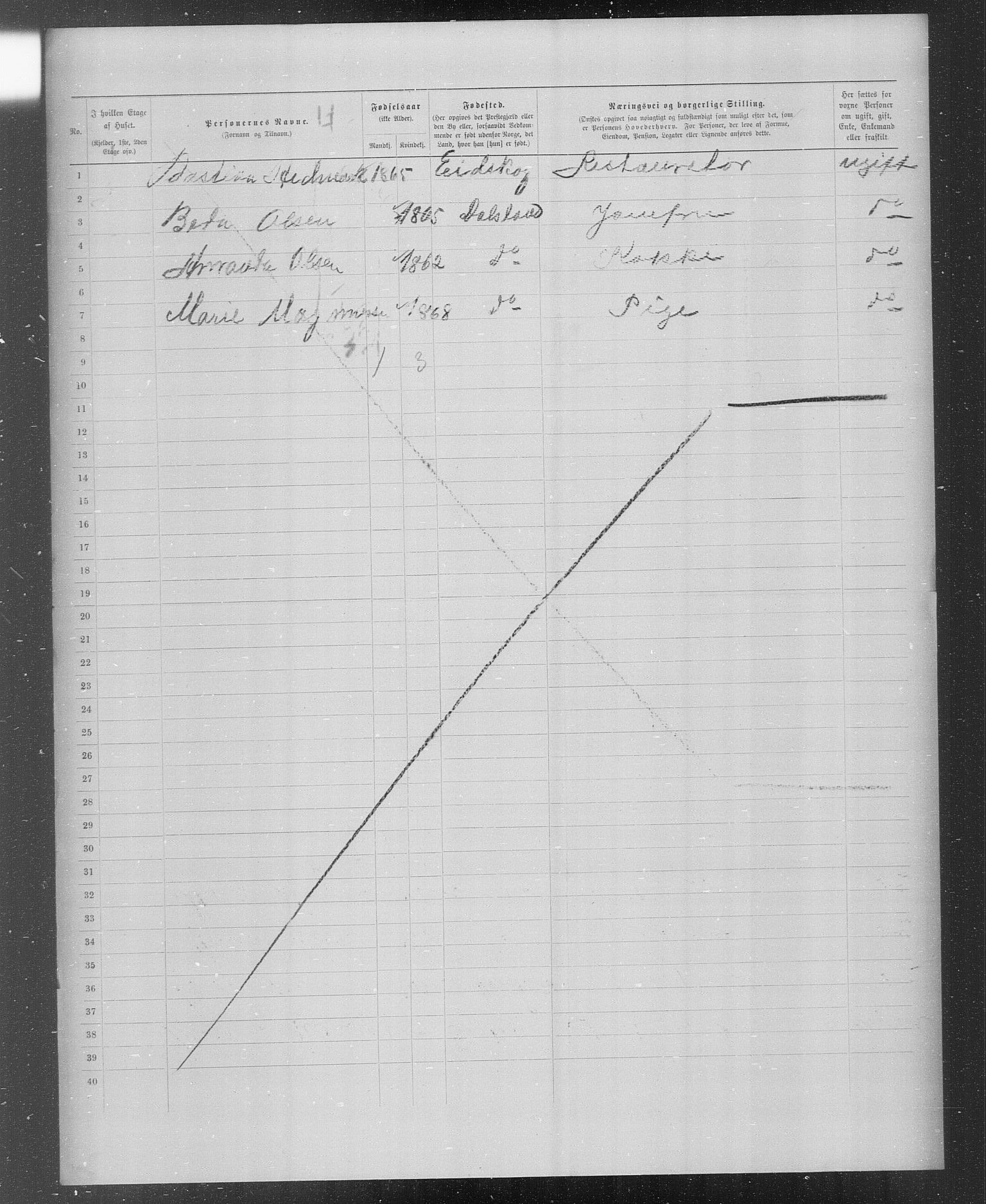 OBA, Municipal Census 1899 for Kristiania, 1899, p. 2310