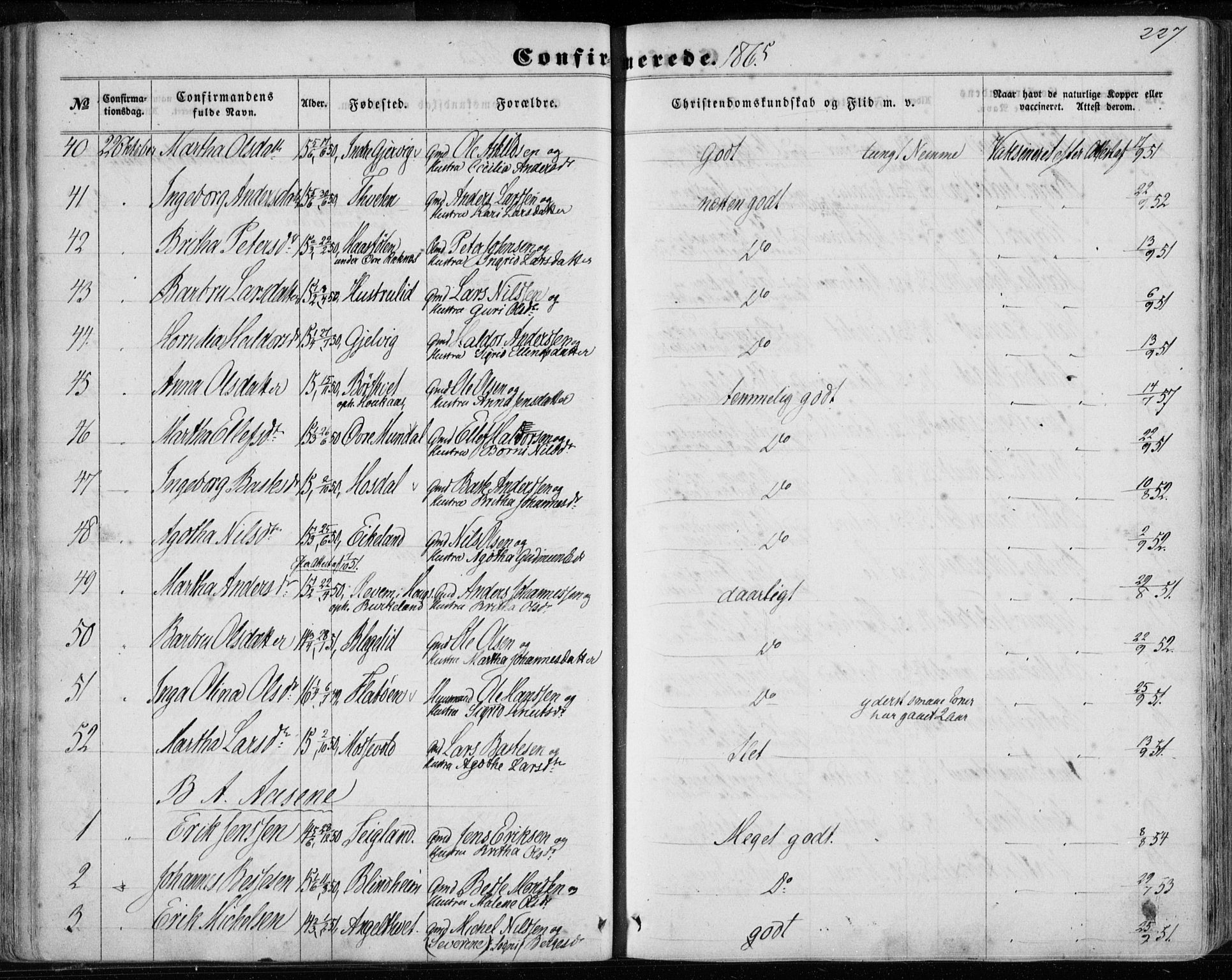 Hamre sokneprestembete, AV/SAB-A-75501/H/Ha/Haa/Haaa/L0014: Parish register (official) no. A 14, 1858-1872, p. 227