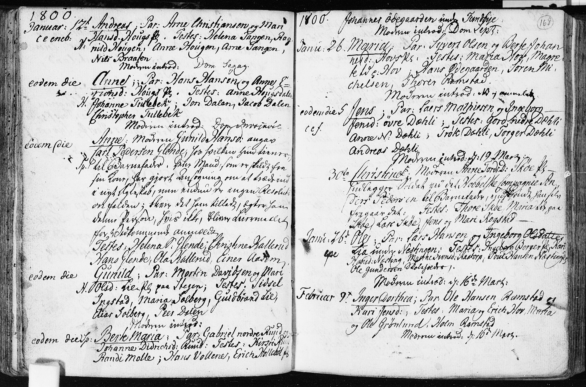 Spydeberg prestekontor Kirkebøker, AV/SAO-A-10924/F/Fa/L0003: Parish register (official) no. I 3, 1778-1814, p. 168