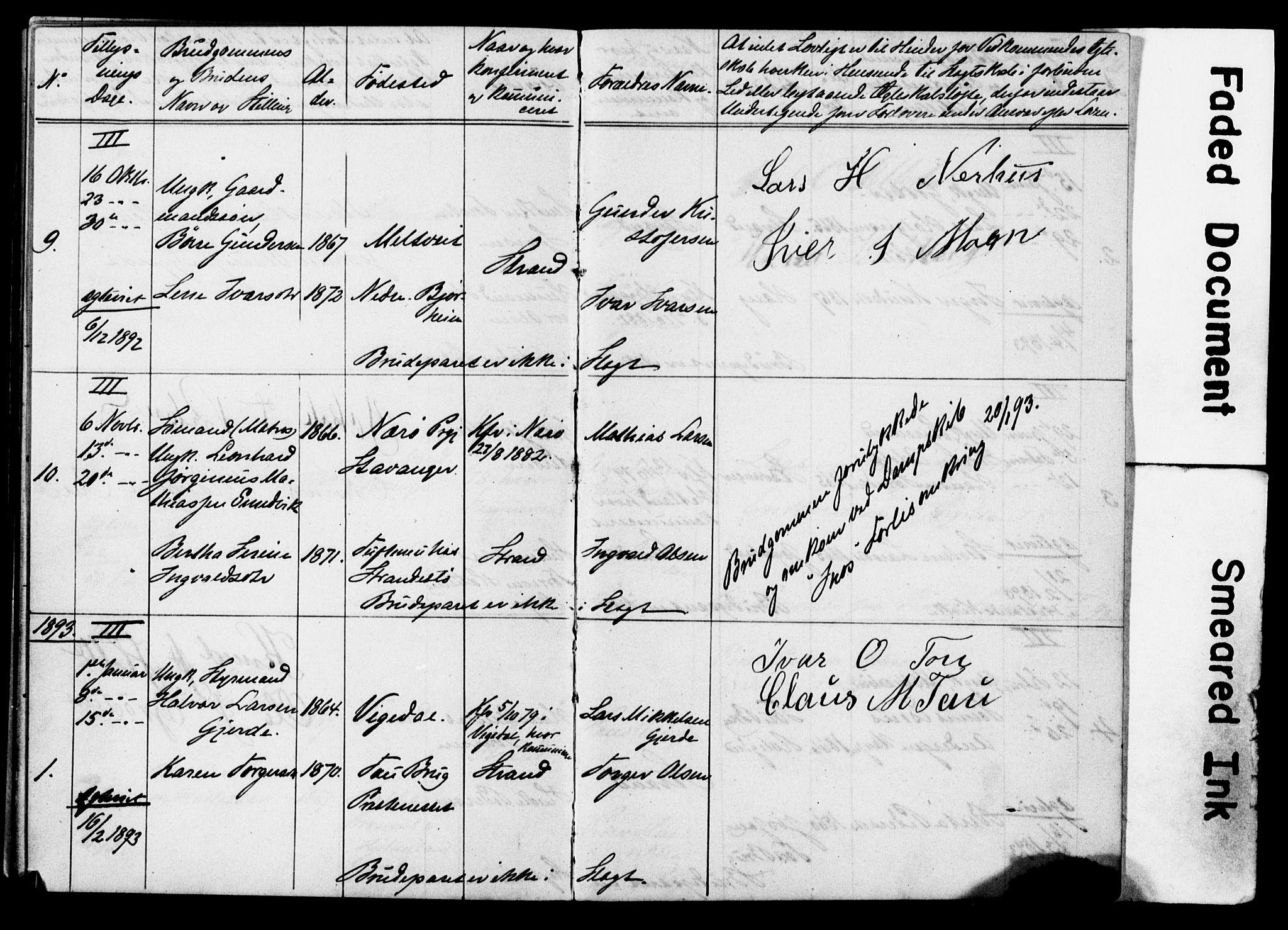 Strand sokneprestkontor, SAST/A-101828/I/Ie/L0001: Banns register no. 1, 1881-1897