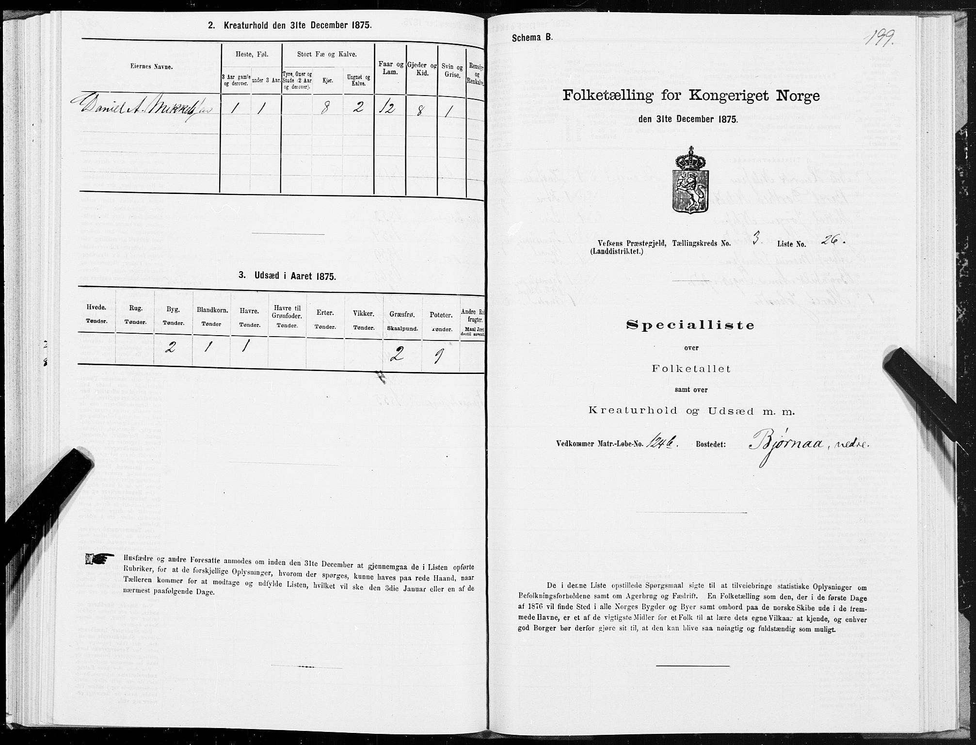 SAT, 1875 census for 1824L Vefsn/Vefsn, 1875, p. 1199