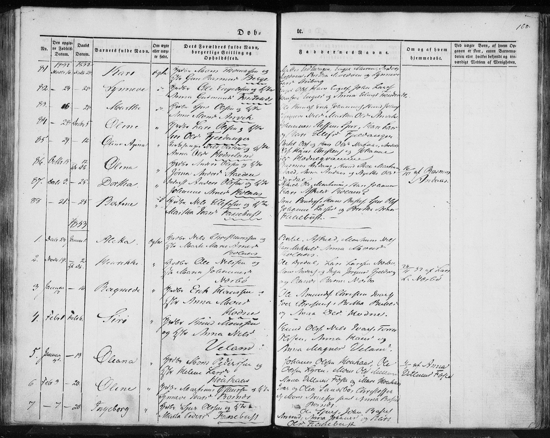 Lindås Sokneprestembete, AV/SAB-A-76701/H/Haa/Haaa/L0010: Parish register (official) no. A 10, 1842-1862, p. 160