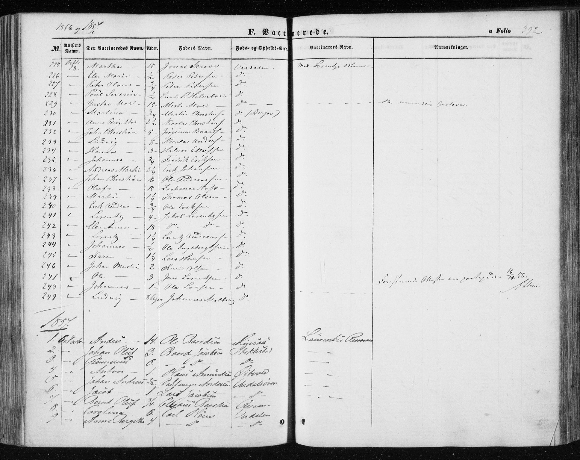 Ministerialprotokoller, klokkerbøker og fødselsregistre - Nord-Trøndelag, SAT/A-1458/723/L0240: Parish register (official) no. 723A09, 1852-1860, p. 392