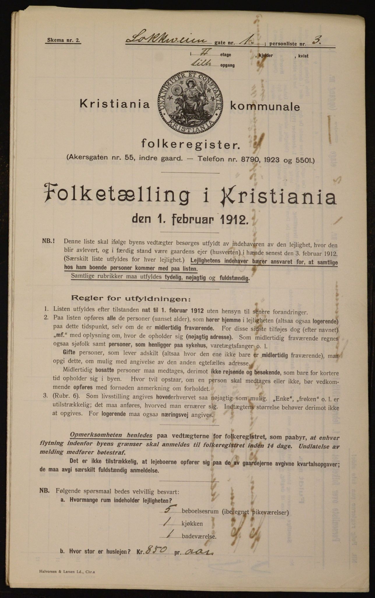 OBA, Municipal Census 1912 for Kristiania, 1912, p. 59013