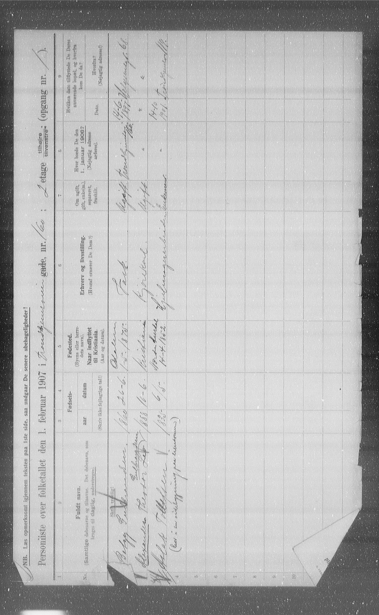 OBA, Municipal Census 1907 for Kristiania, 1907, p. 59687