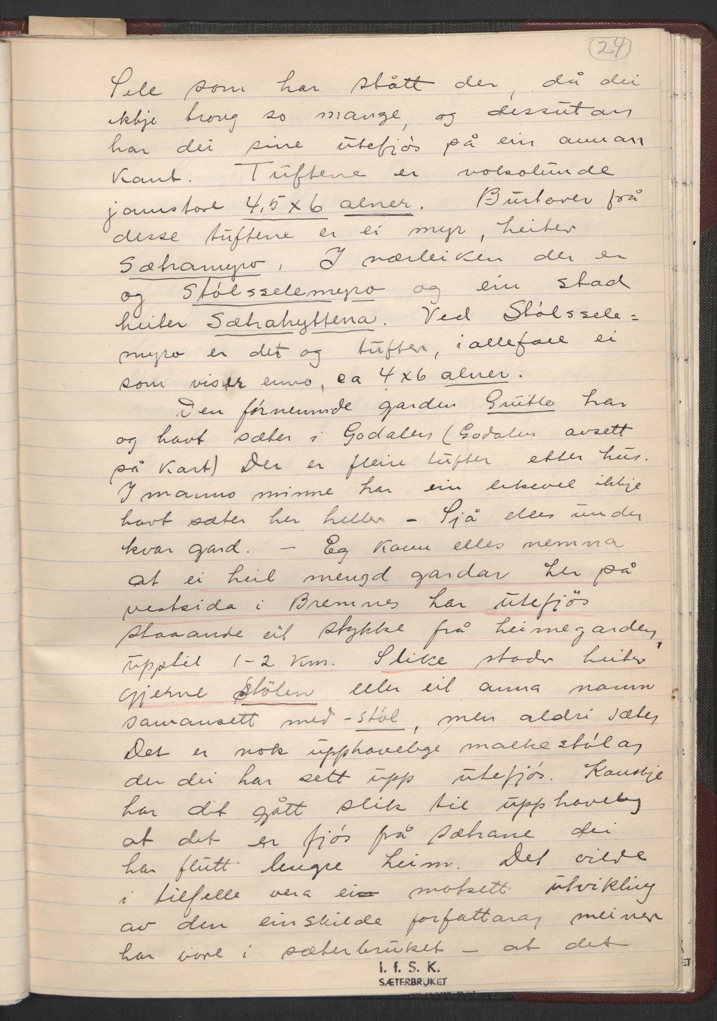 Instituttet for sammenlignende kulturforskning, RA/PA-0424/F/Fa/L0002/0005: Eske B02: / Nauthella, Knut: Sæterbruket i Sunnhordaland. Fyrebils materiale, 1932, p. 24