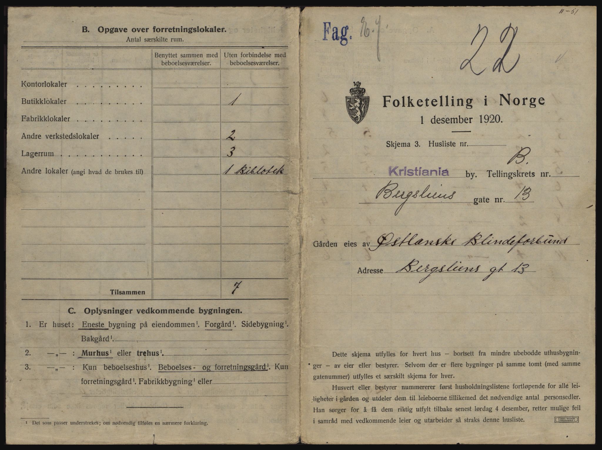 SAO, 1920 census for Kristiania, 1920, p. 4484