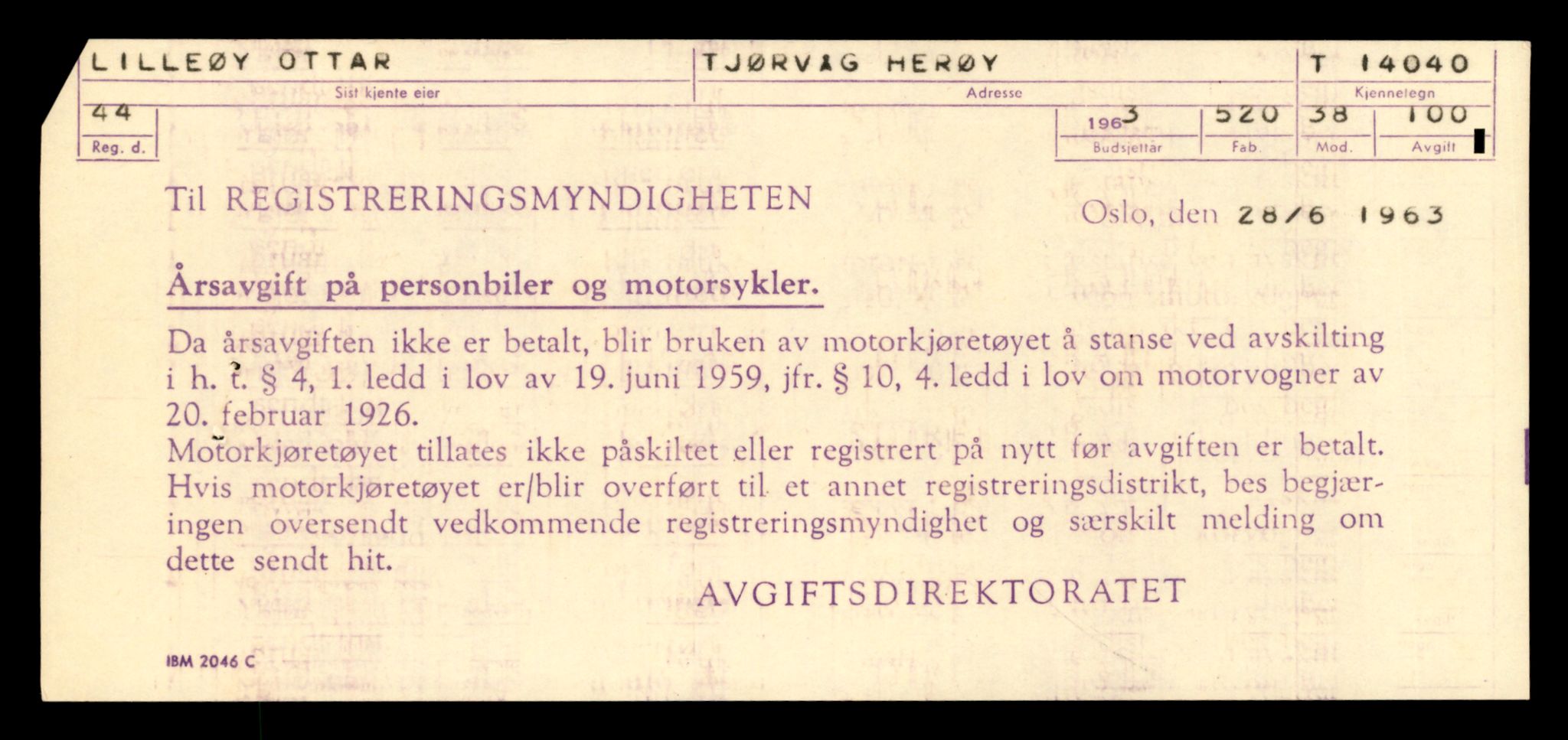 Møre og Romsdal vegkontor - Ålesund trafikkstasjon, SAT/A-4099/F/Fe/L0042: Registreringskort for kjøretøy T 13906 - T 14079, 1927-1998, p. 2185