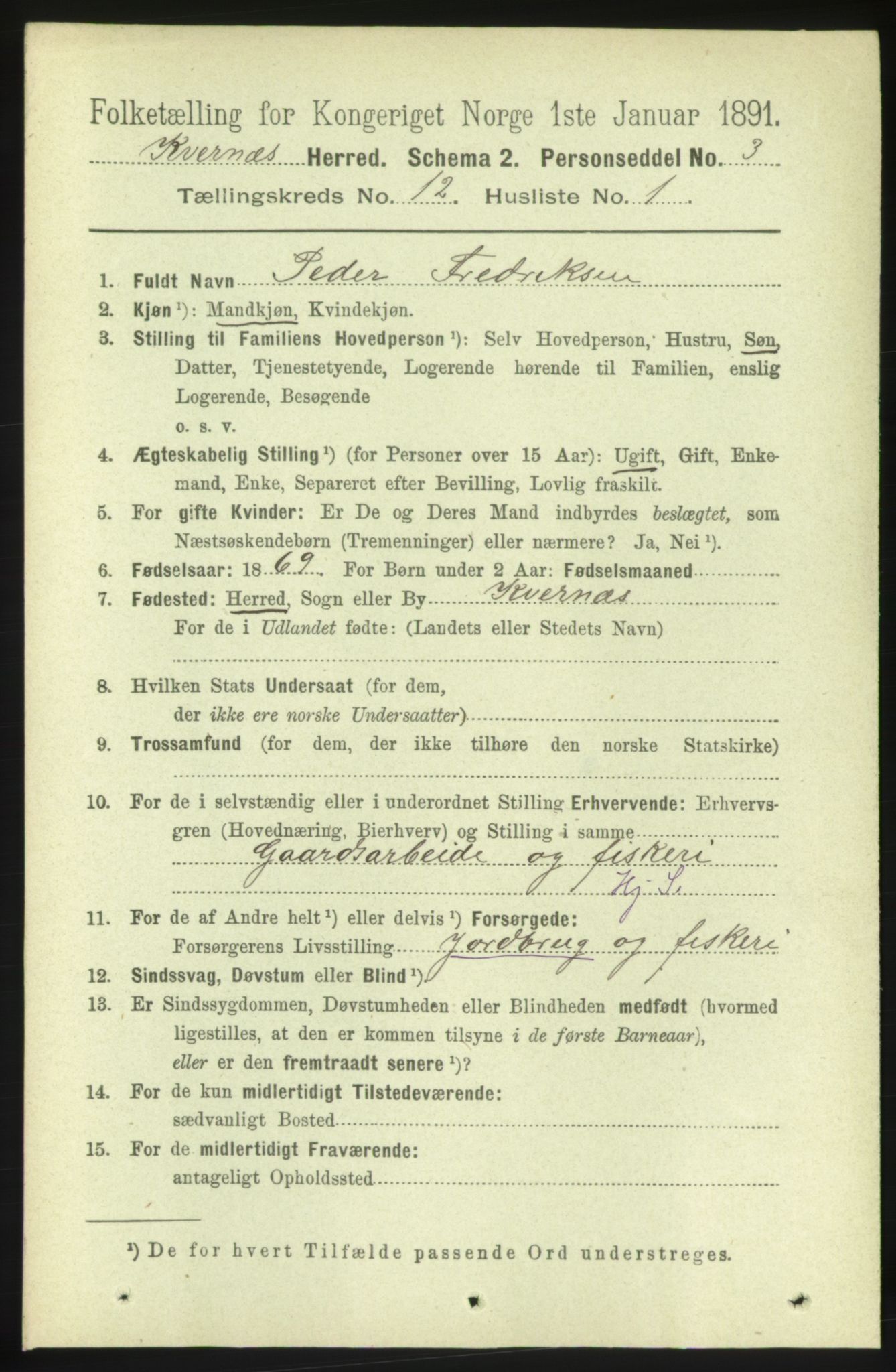 RA, 1891 census for 1553 Kvernes, 1891, p. 5203