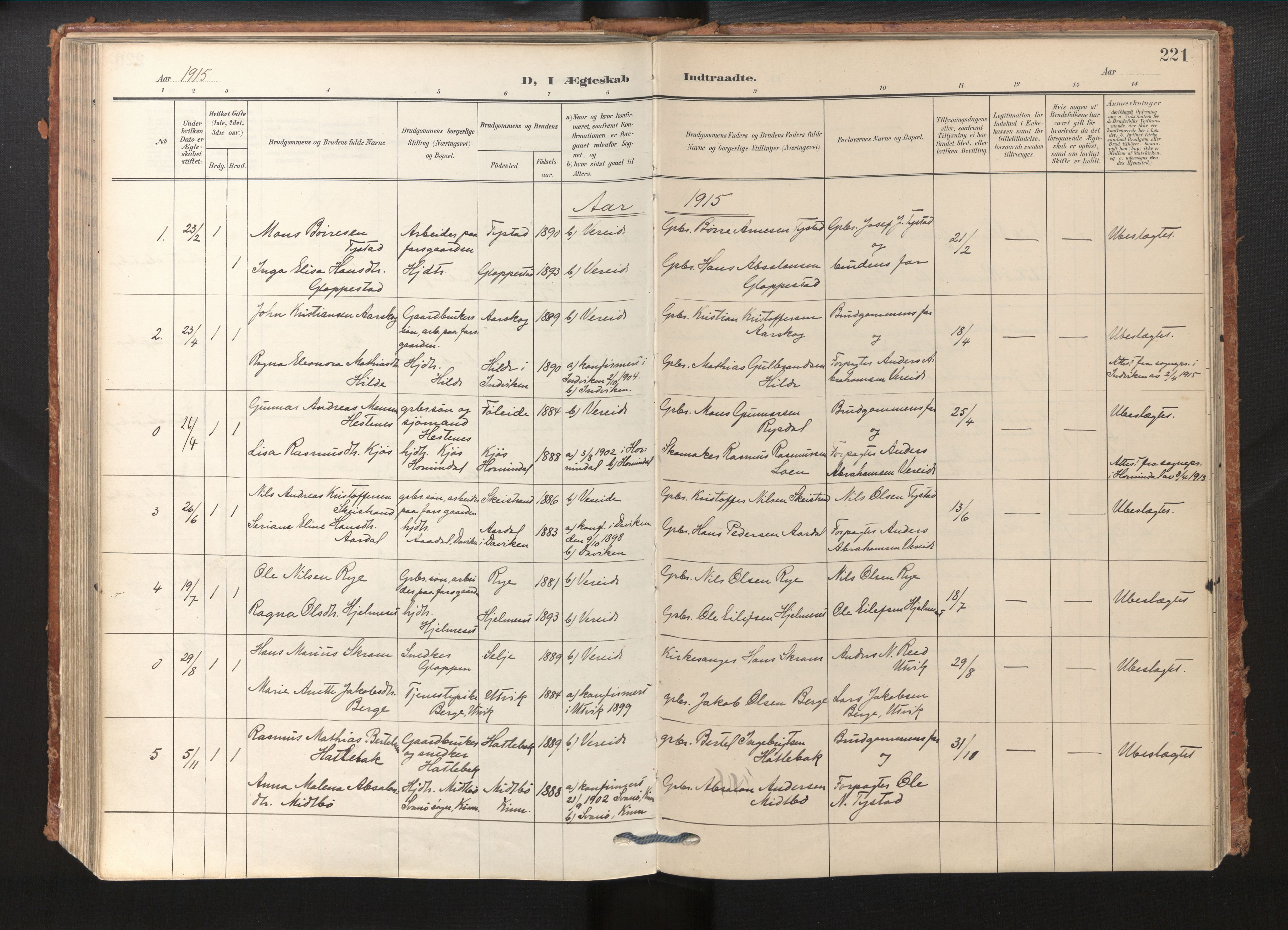 Gloppen sokneprestembete, SAB/A-80101/H/Haa/Haab/L0002: Parish register (official) no. B 2, 1906-1932, p. 220b-221a