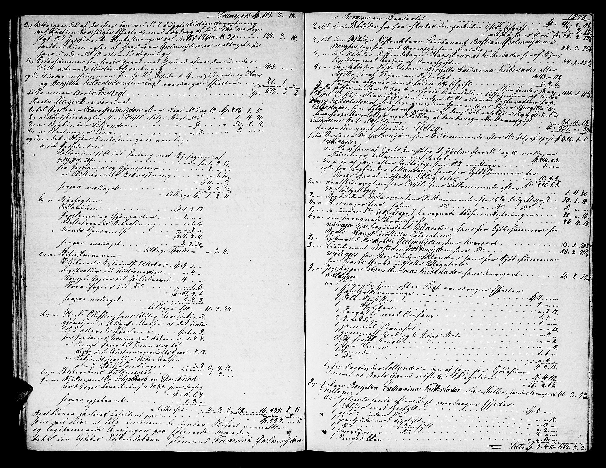 Trondheim byfogd, AV/SAT-A-0003/1/3/3A/L0027: Skifteprotokoll - gml.nr.22. (m/ register) U, 1825-1829, p. 277b-278a