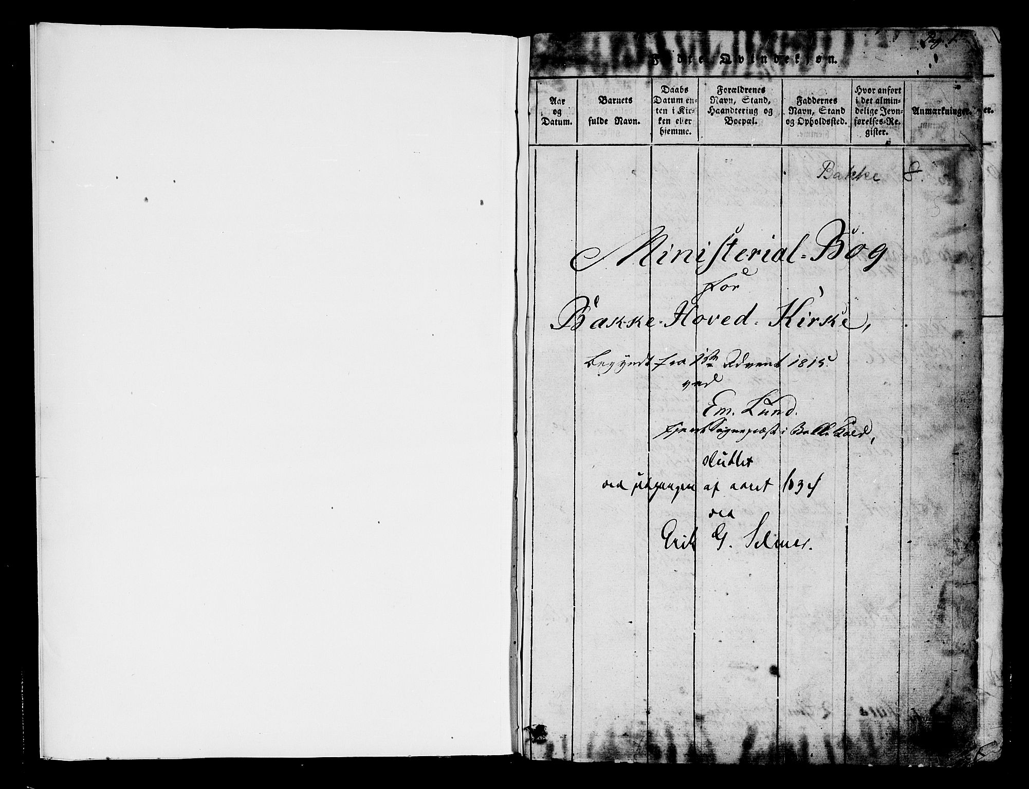 Bakke sokneprestkontor, SAK/1111-0002/F/Fa/Faa/L0003: Parish register (official) no. A 3, 1815-1835