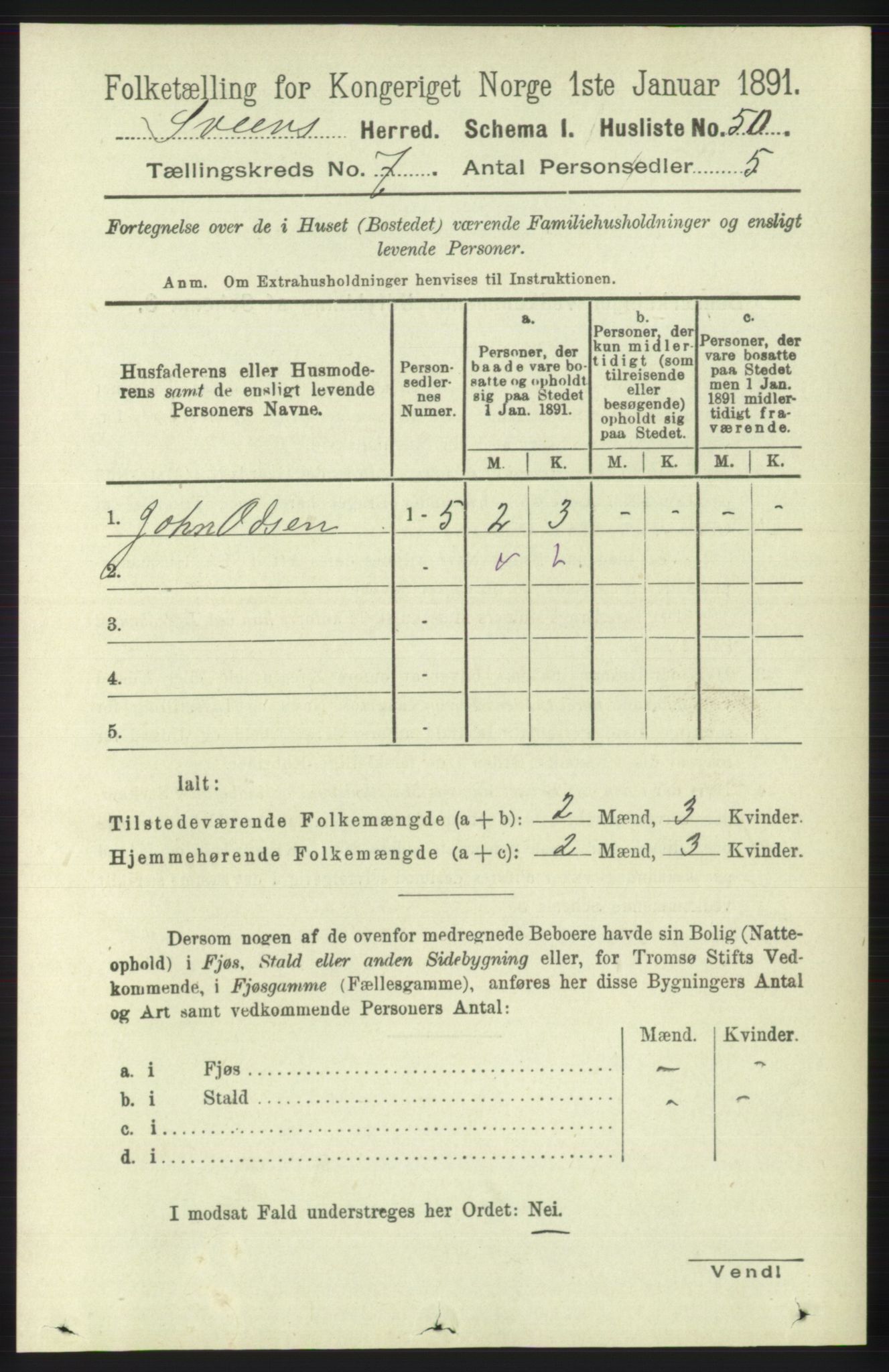 RA, 1891 census for 1216 Sveio, 1891, p. 1968