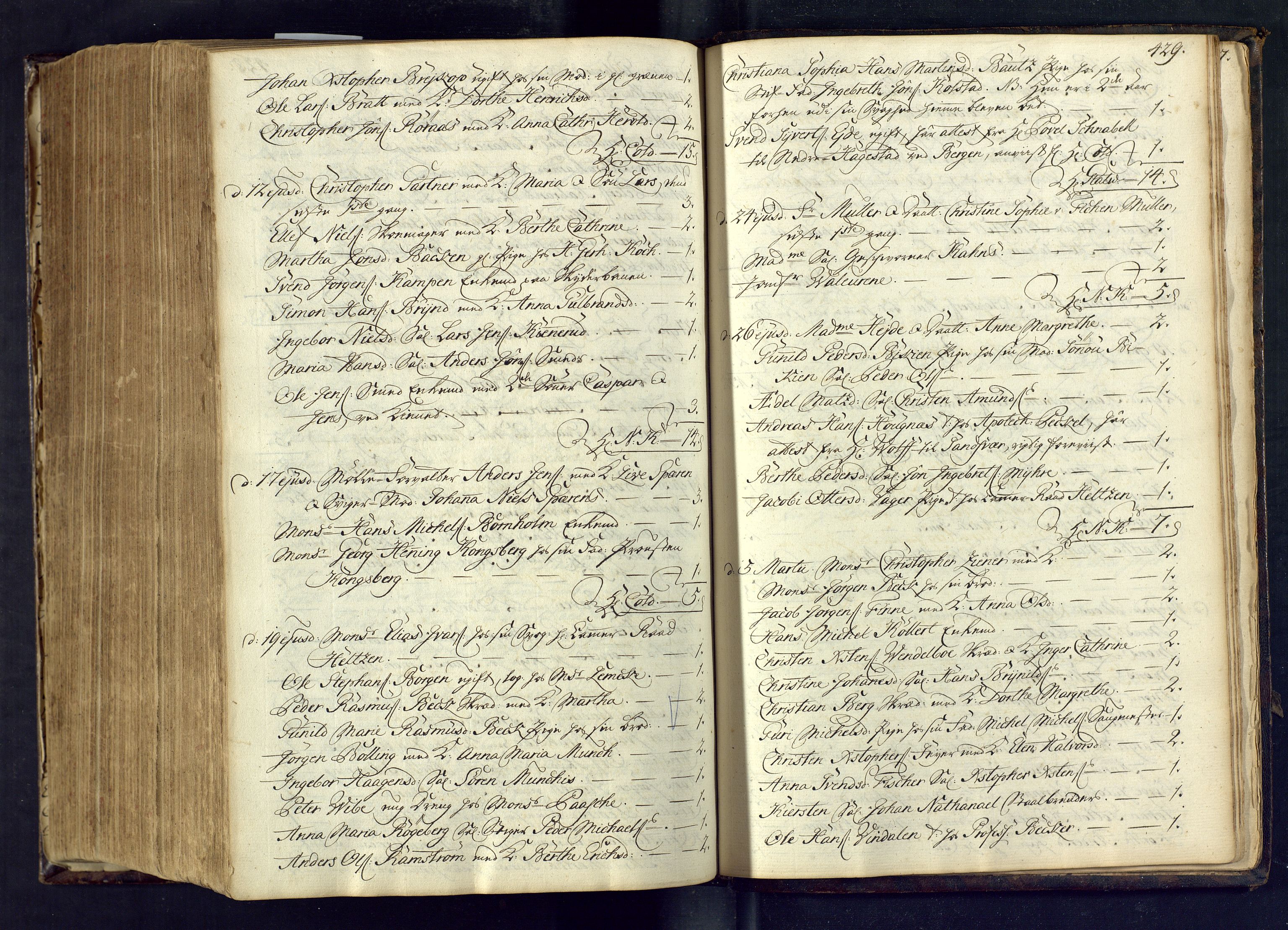 Kongsberg kirkebøker, AV/SAKO-A-22/M/Ma/L0003: Communicants register no. 3, 1745-1750, p. 429