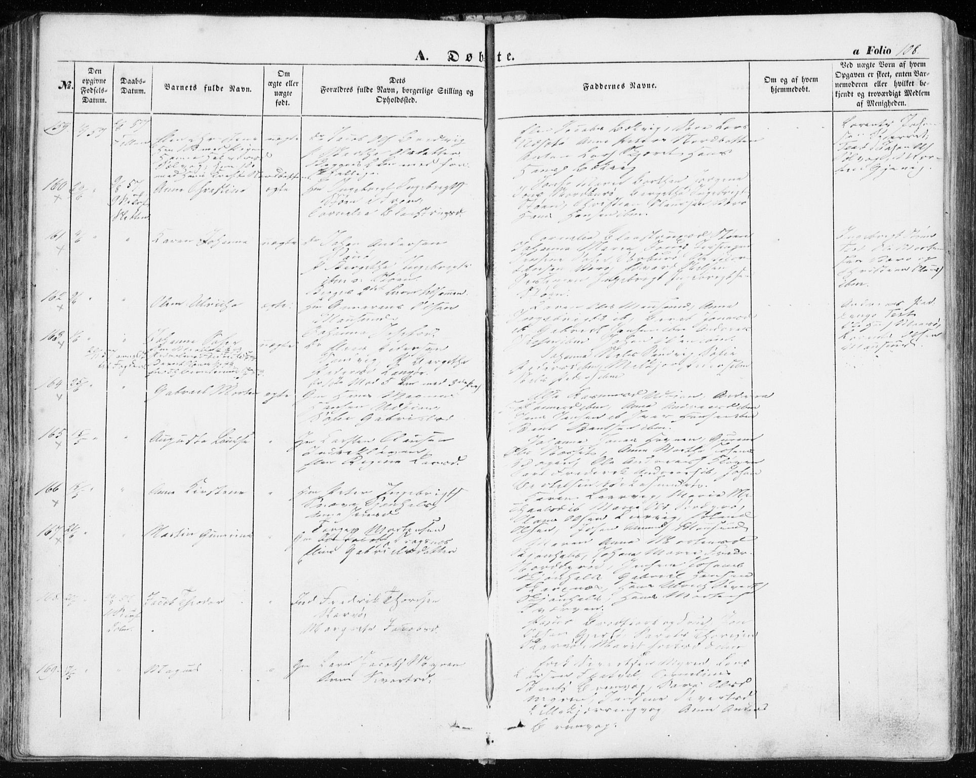 Ministerialprotokoller, klokkerbøker og fødselsregistre - Sør-Trøndelag, AV/SAT-A-1456/634/L0530: Parish register (official) no. 634A06, 1852-1860, p. 108