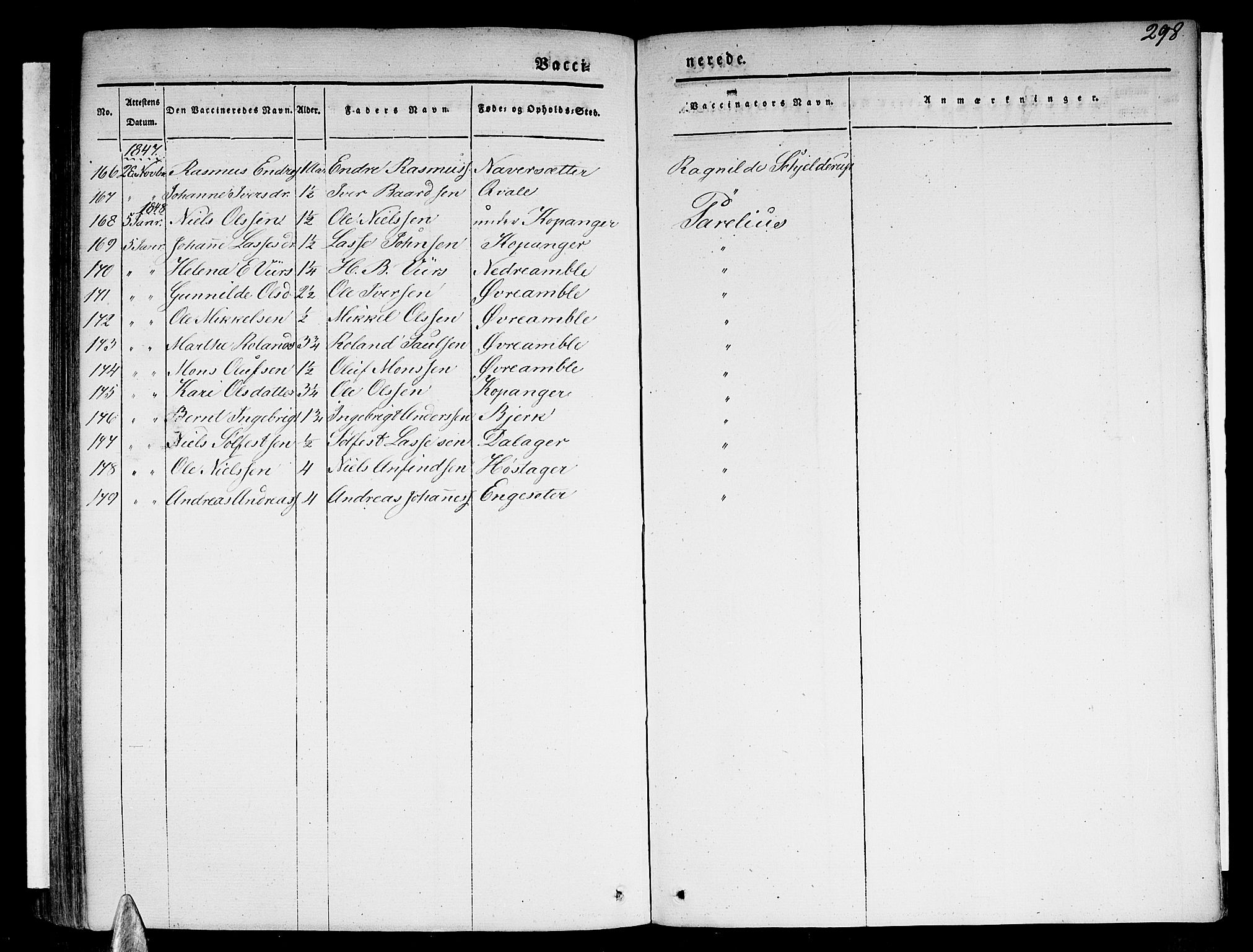 Sogndal sokneprestembete, SAB/A-81301/H/Haa/Haaa/L0011: Parish register (official) no. A 11, 1839-1847, p. 298