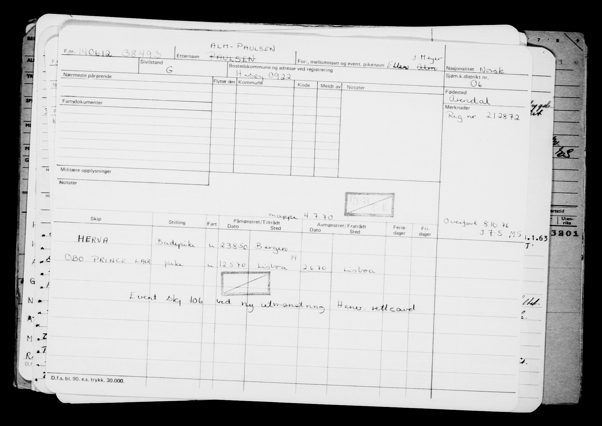 Direktoratet for sjømenn, RA/S-3545/G/Gb/L0105: Hovedkort, 1912, p. 245