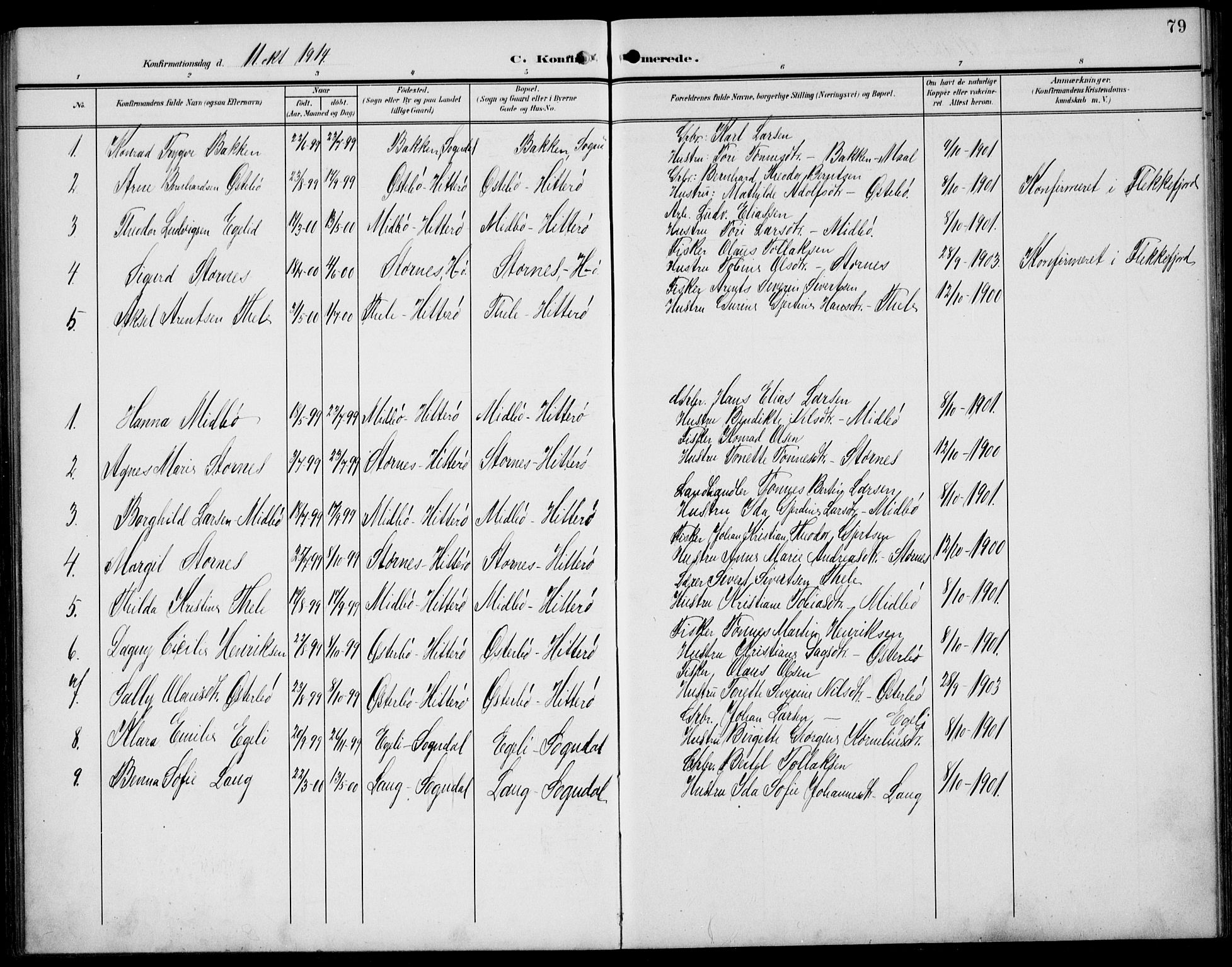 Sokndal sokneprestkontor, SAST/A-101808: Parish register (copy) no. B 7, 1904-1935, p. 79