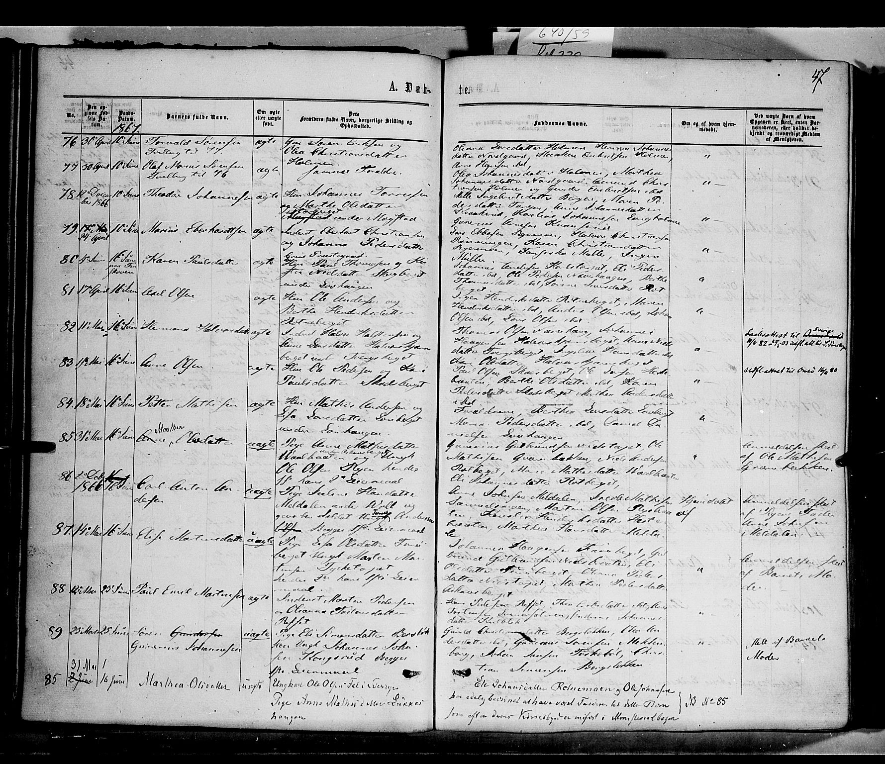 Grue prestekontor, SAH/PREST-036/H/Ha/Haa/L0010: Parish register (official) no. 10, 1864-1873, p. 47