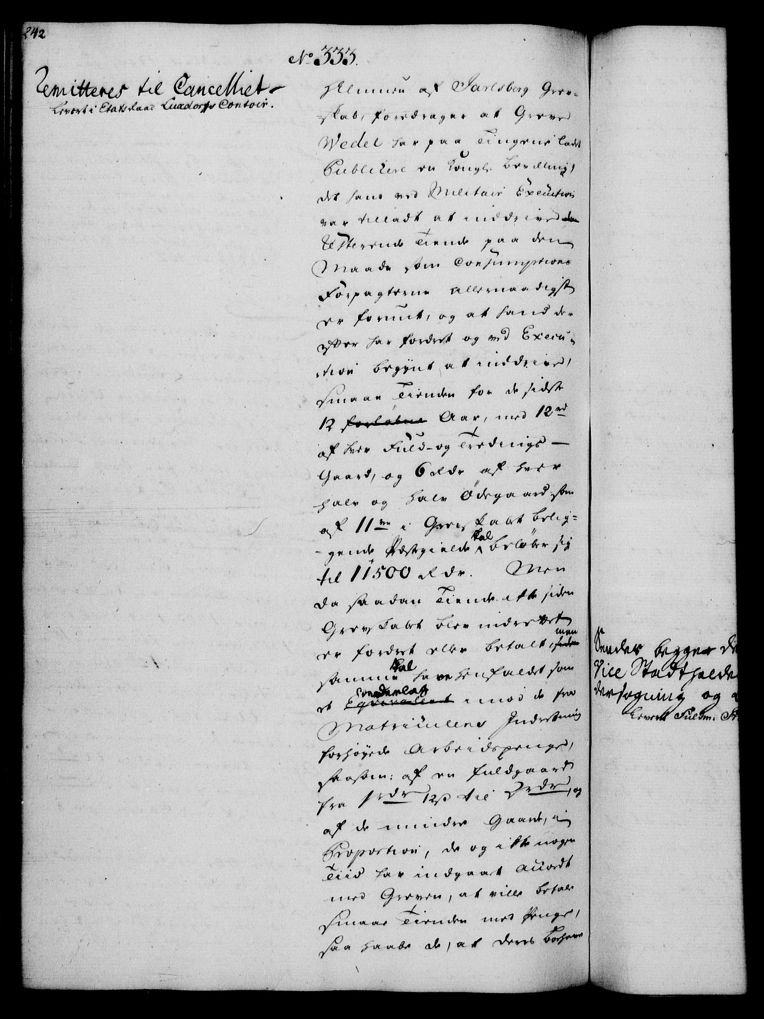 Rentekammeret, Kammerkanselliet, RA/EA-3111/G/Gh/Gha/L0034: Norsk ekstraktmemorialprotokoll (merket RK 53.79), 1756-1759, p. 242