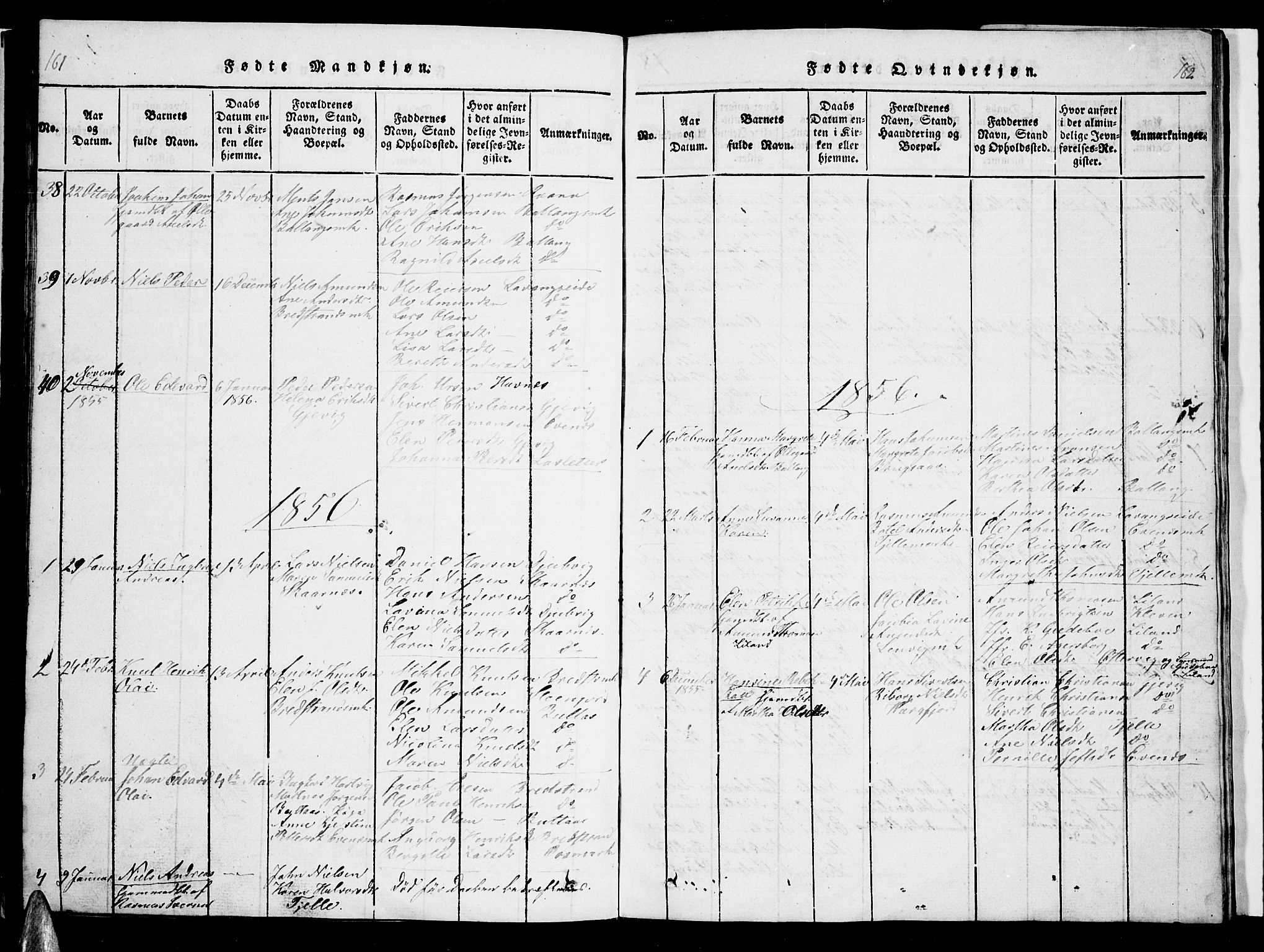 Ministerialprotokoller, klokkerbøker og fødselsregistre - Nordland, AV/SAT-A-1459/863/L0911: Parish register (copy) no. 863C01, 1821-1858, p. 161-162