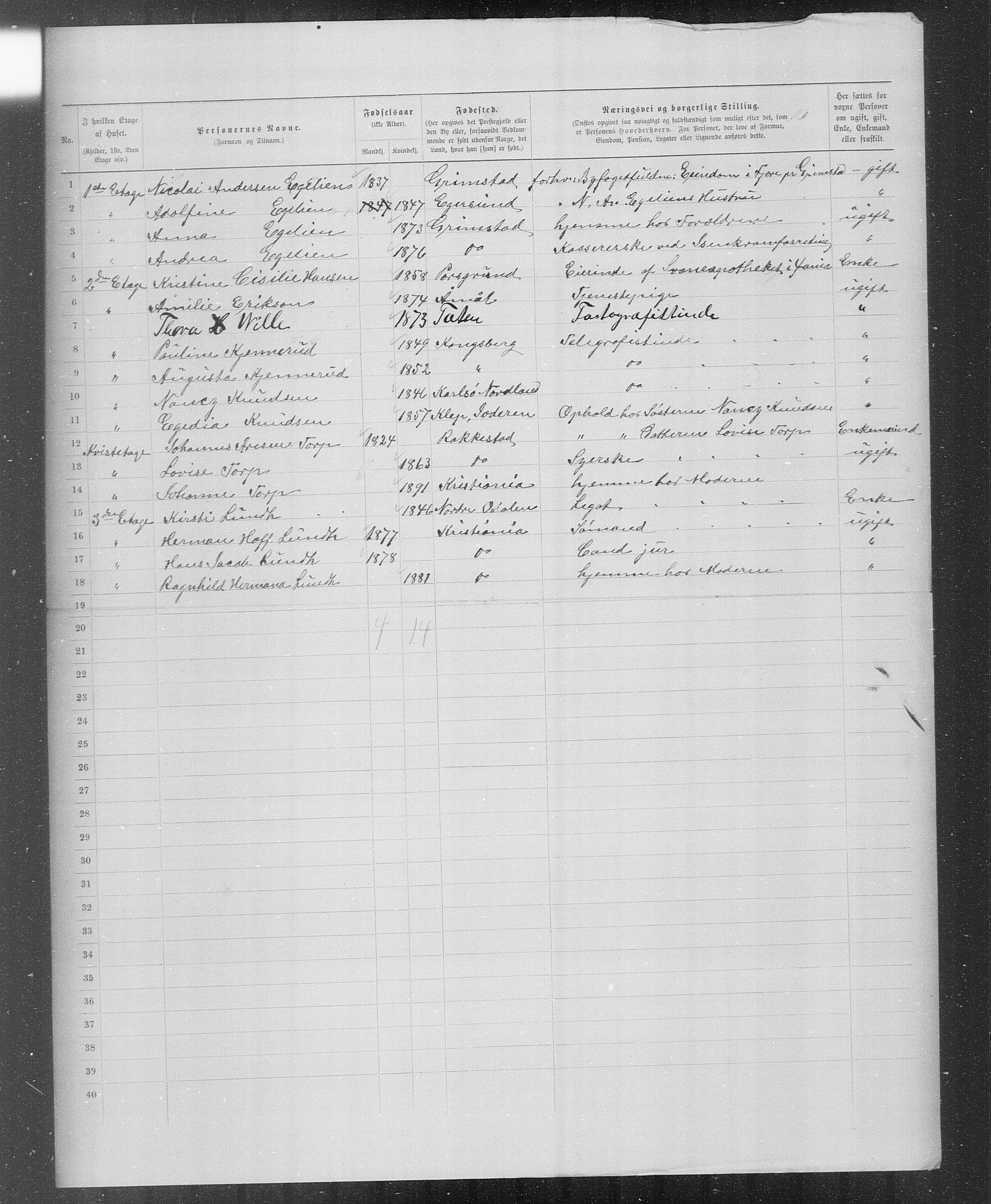 OBA, Municipal Census 1899 for Kristiania, 1899, p. 3545