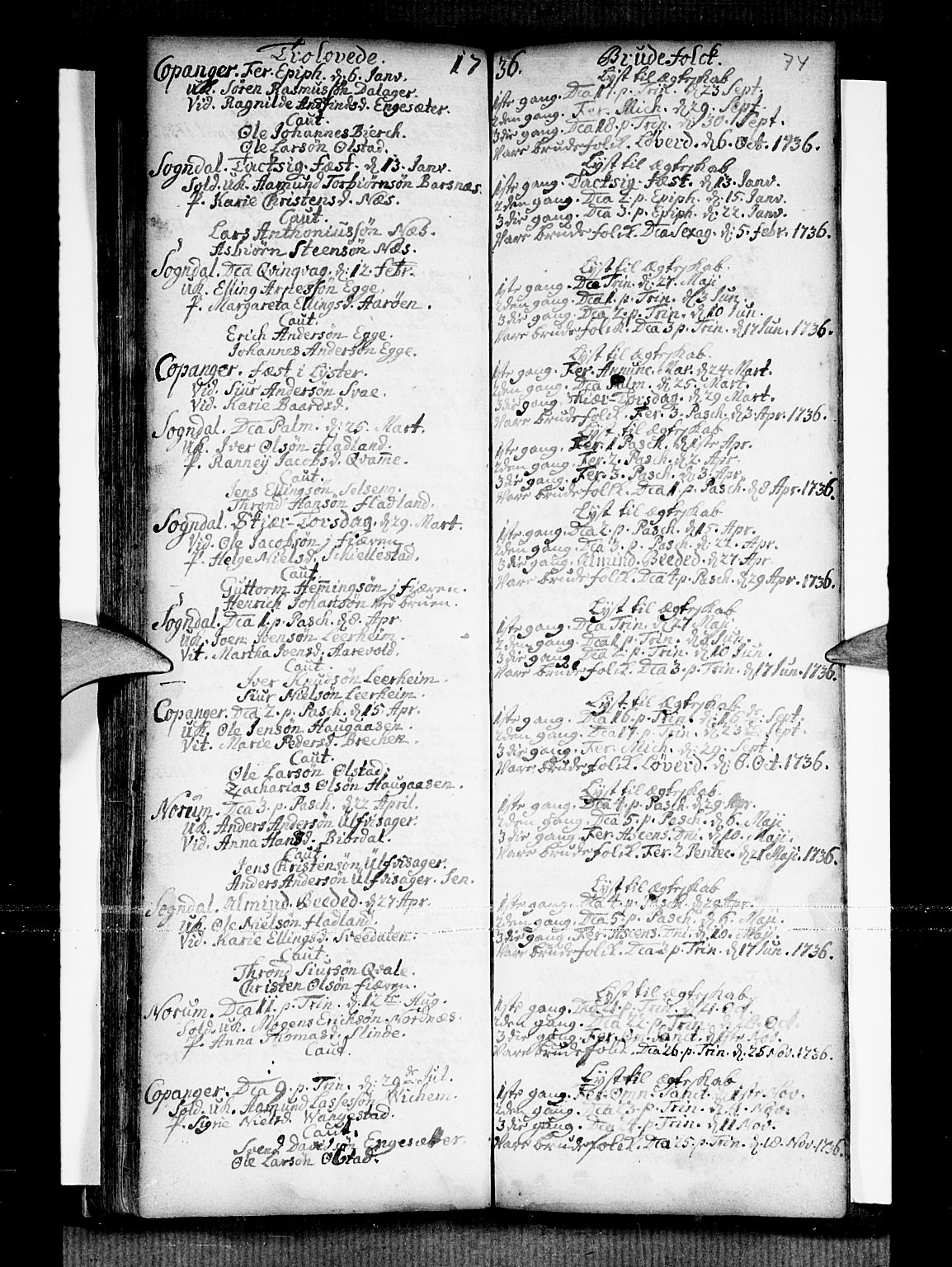 Sogndal sokneprestembete, SAB/A-81301/H/Haa/Haaa/L0002: Parish register (official) no. A 2, 1725-1741, p. 74