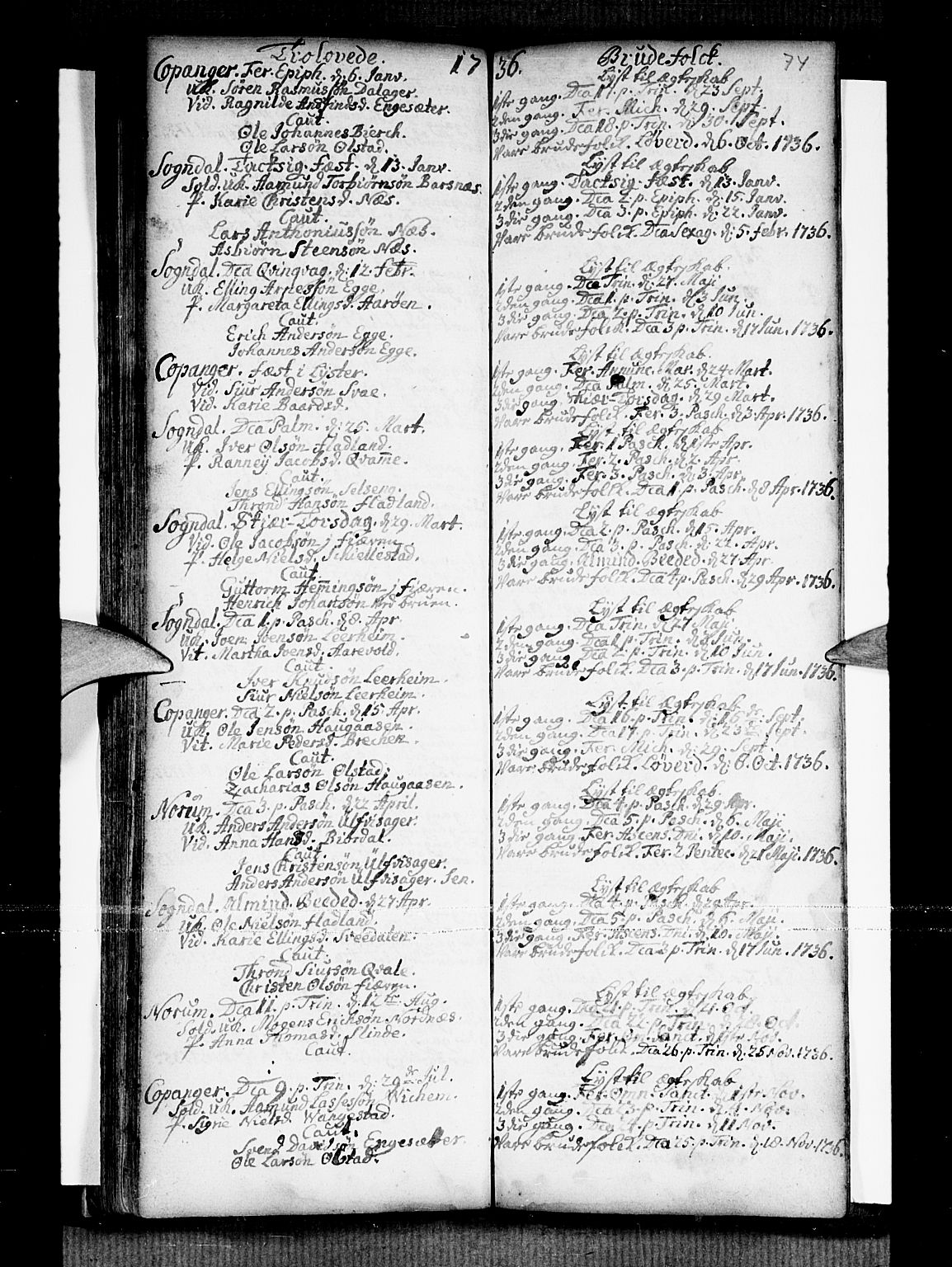 Sogndal sokneprestembete, AV/SAB-A-81301/H/Haa/Haaa/L0002: Parish register (official) no. A 2, 1725-1741, p. 74