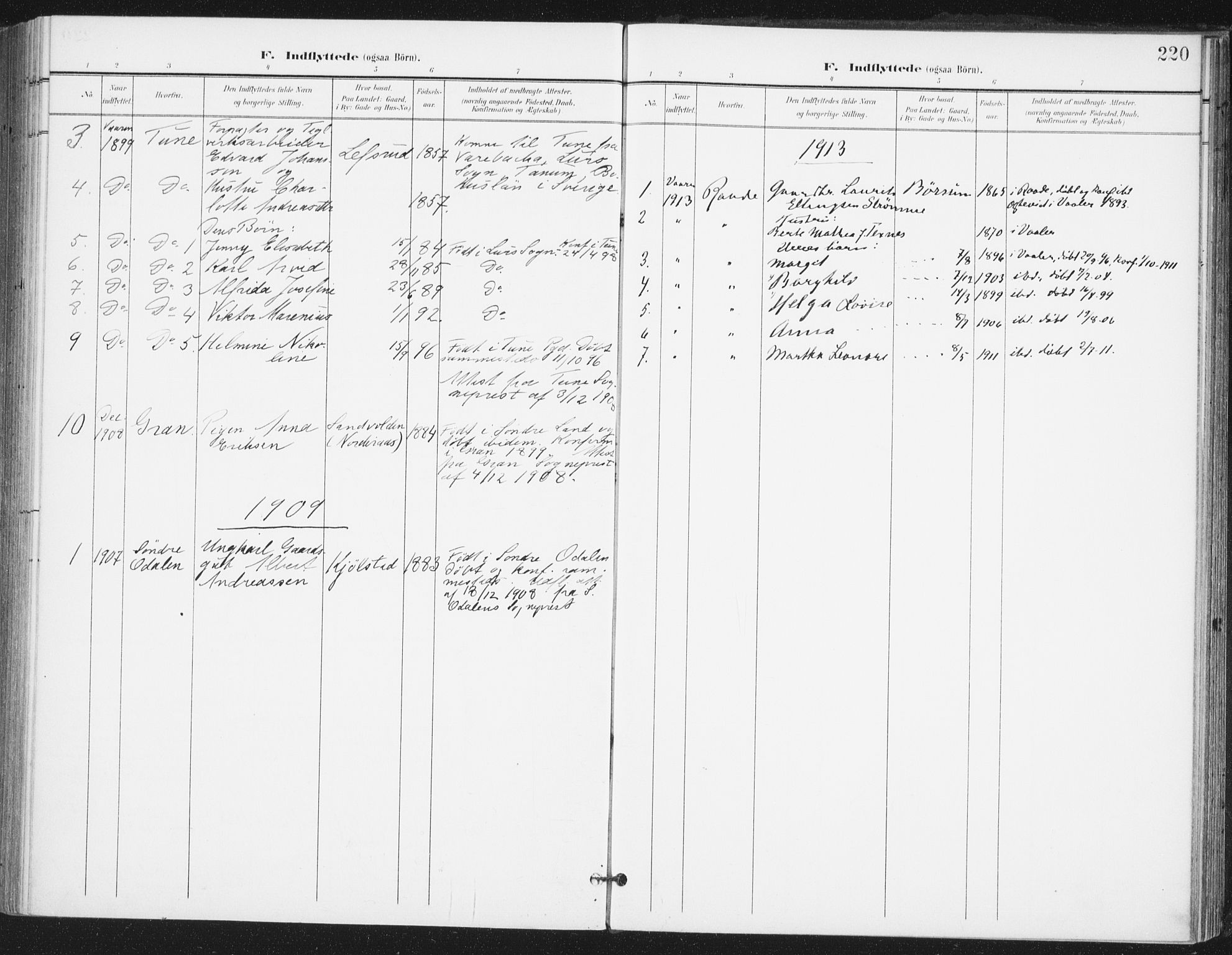 Ås prestekontor Kirkebøker, SAO/A-10894/F/Fa/L0010: Parish register (official) no. I 10, 1900-1918, p. 220