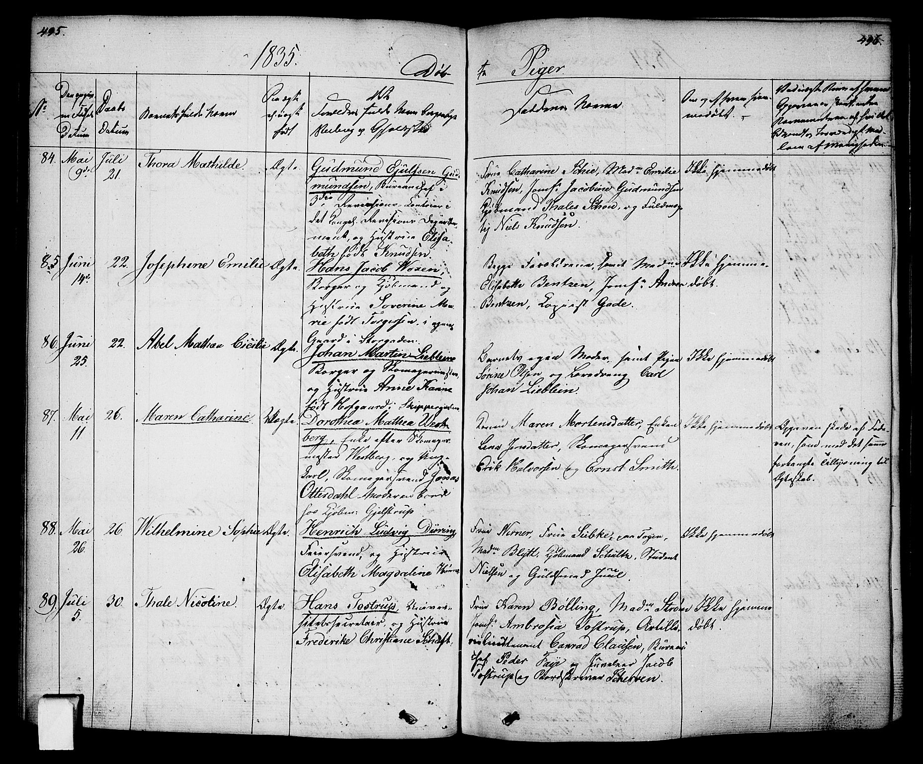 Oslo domkirke Kirkebøker, SAO/A-10752/F/Fa/L0011: Parish register (official) no. 11, 1830-1836, p. 495-496