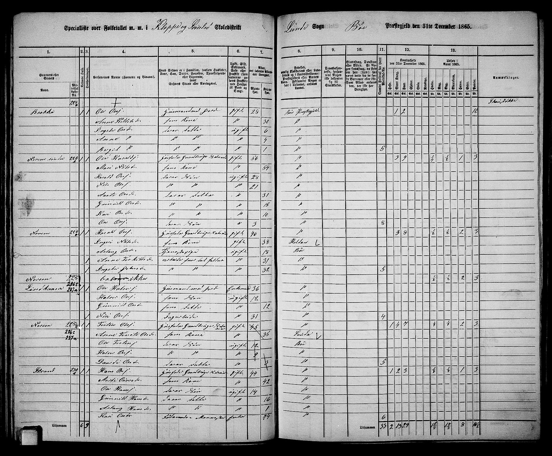 RA, 1865 census for Bø, 1865, p. 59