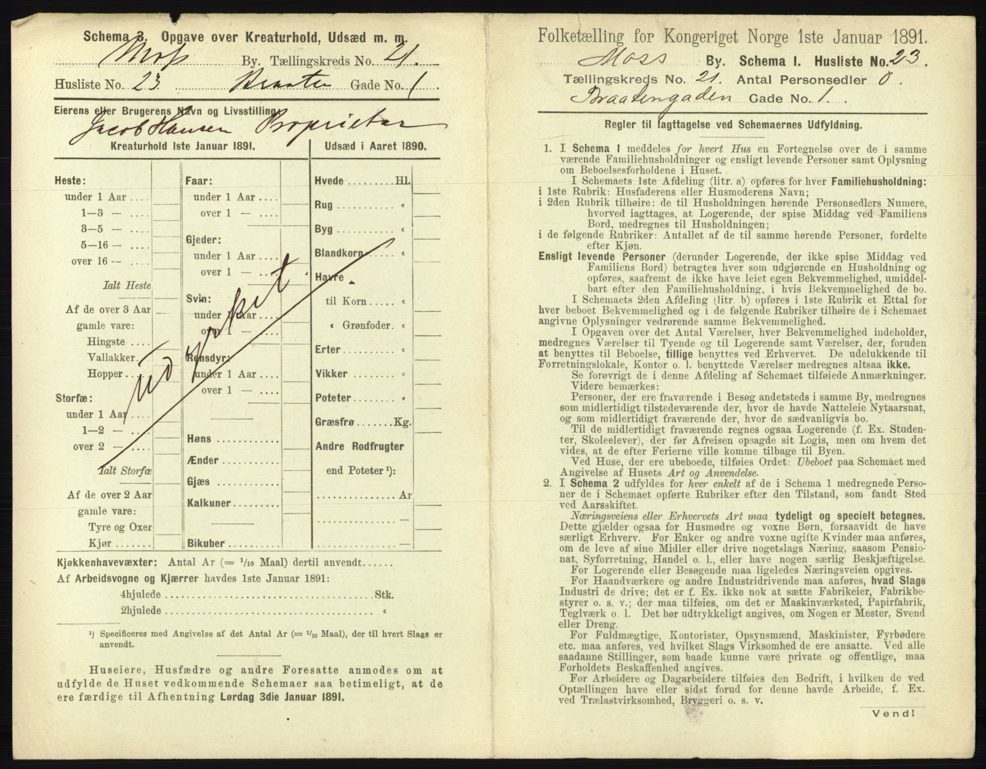 RA, 1891 census for 0104 Moss, 1891, p. 1320