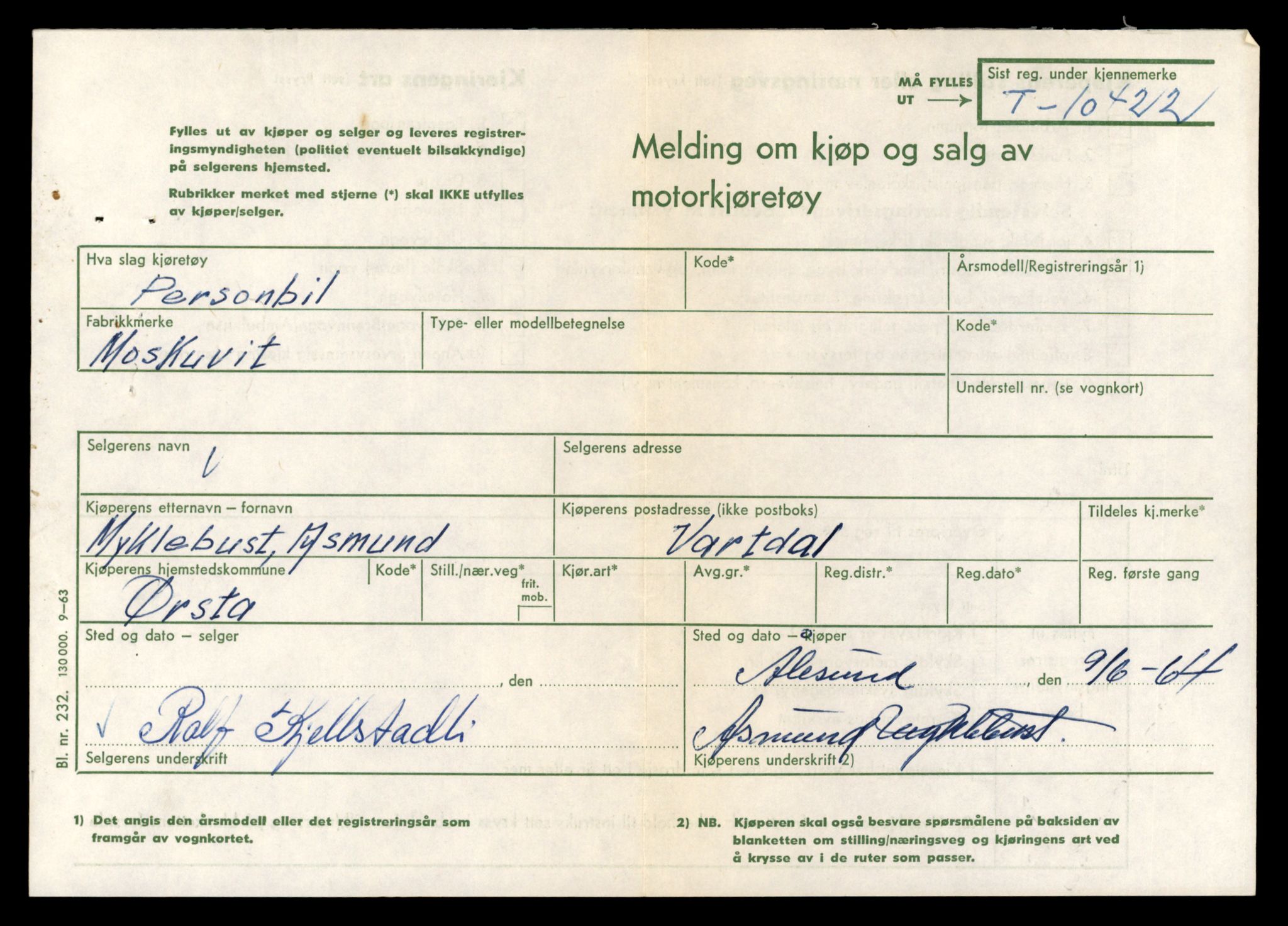 Møre og Romsdal vegkontor - Ålesund trafikkstasjon, SAT/A-4099/F/Fe/L0020: Registreringskort for kjøretøy T 10351 - T 10470, 1927-1998, p. 2020