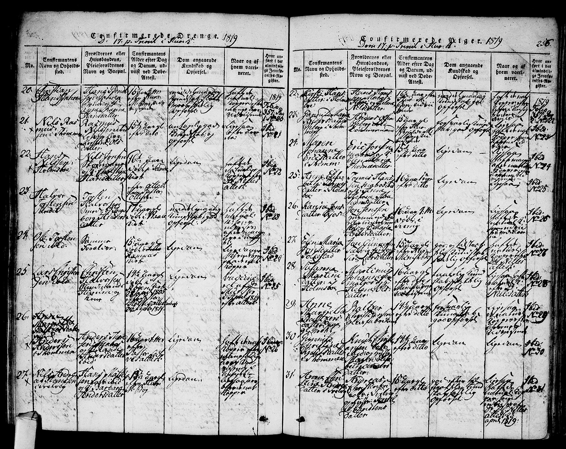 Hurum kirkebøker, AV/SAKO-A-229/F/Fa/L0009: Parish register (official) no. 9, 1816-1826, p. 256