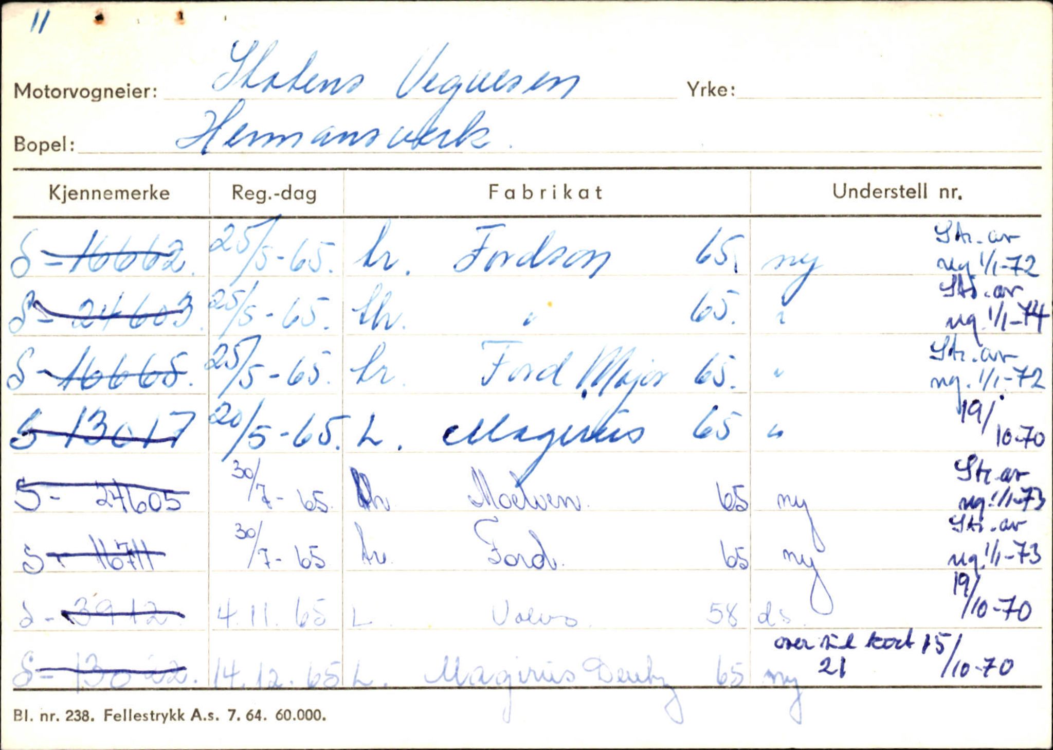 Statens vegvesen, Sogn og Fjordane vegkontor, AV/SAB-A-5301/4/F/L0126: Eigarregister Fjaler M-Å. Leikanger A-Å, 1945-1975, p. 2179