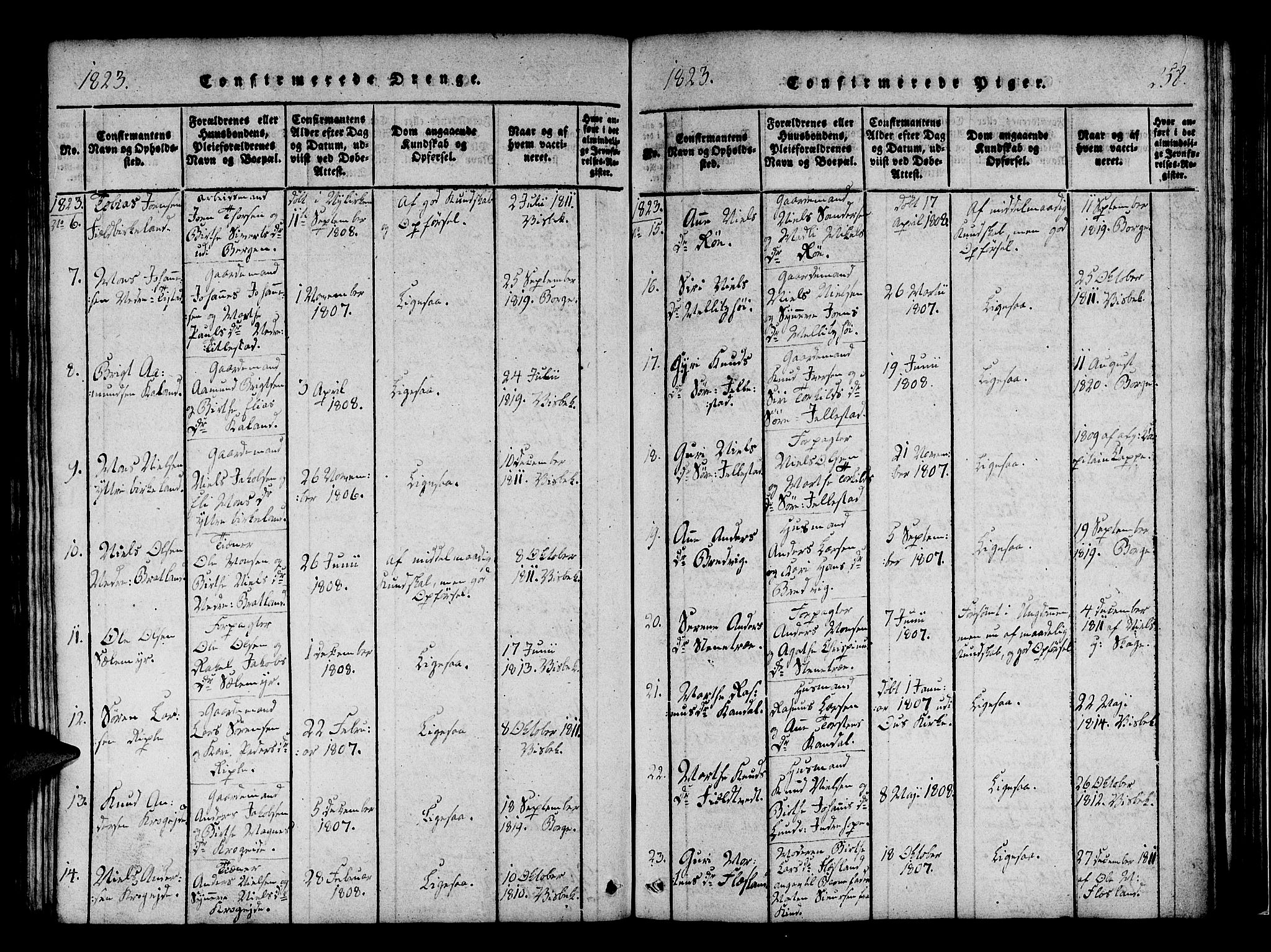 Fana Sokneprestembete, AV/SAB-A-75101/H/Haa/Haaa/L0007: Parish register (official) no. A 7, 1816-1828, p. 258