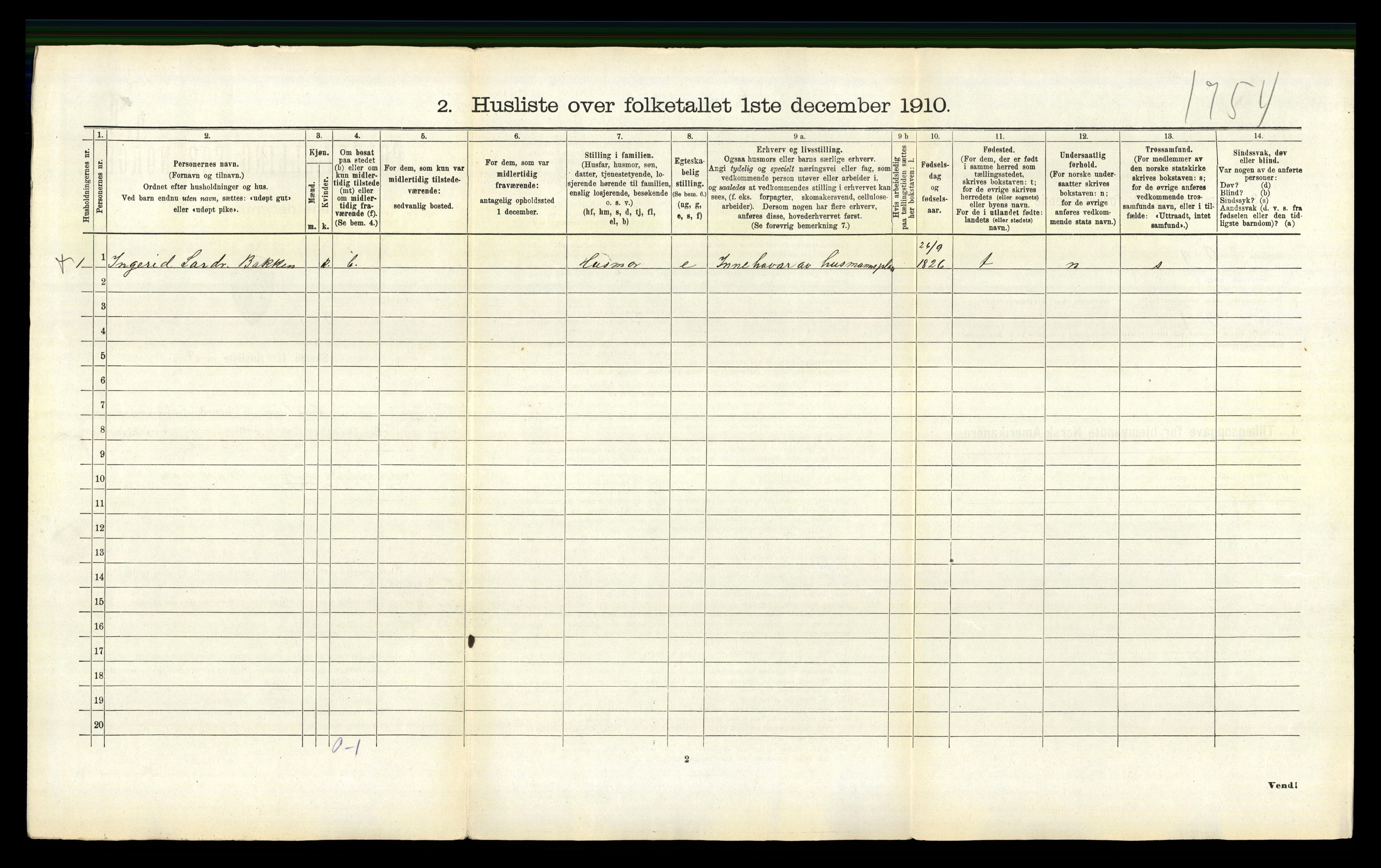 RA, 1910 census for Luster, 1910, p. 106