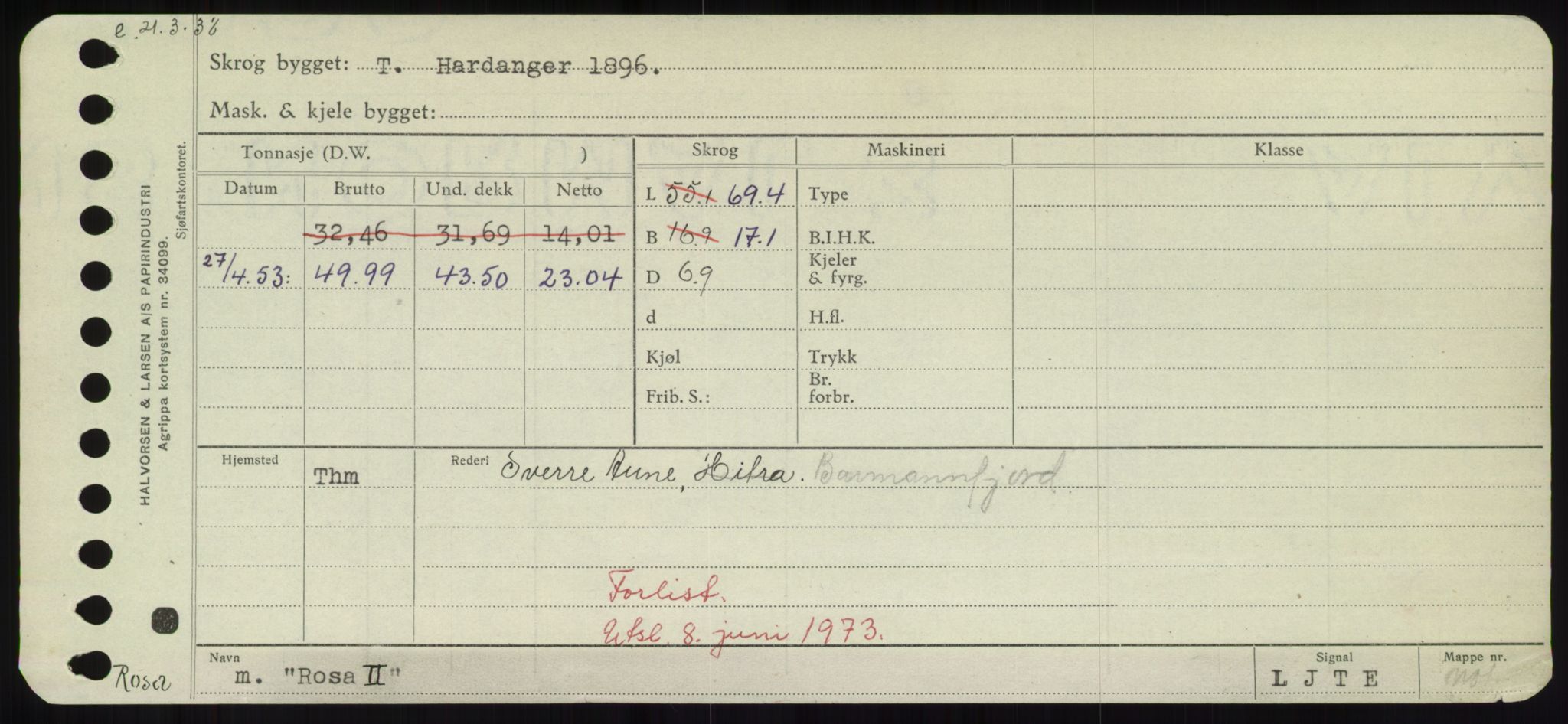 Sjøfartsdirektoratet med forløpere, Skipsmålingen, RA/S-1627/H/Hd/L0031: Fartøy, Rju-Sam, p. 155