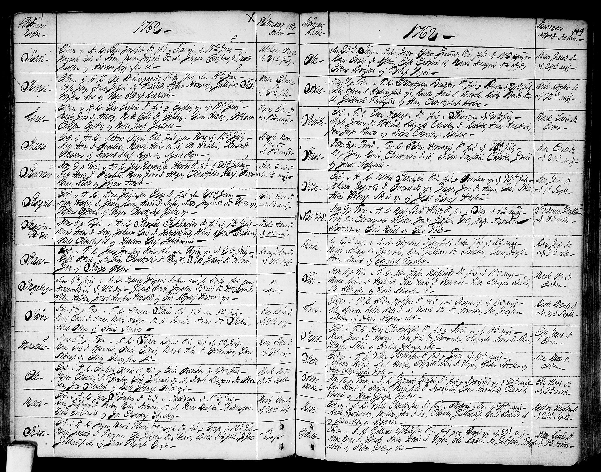 Asker prestekontor Kirkebøker, AV/SAO-A-10256a/F/Fa/L0002: Parish register (official) no. I 2, 1733-1766, p. 144